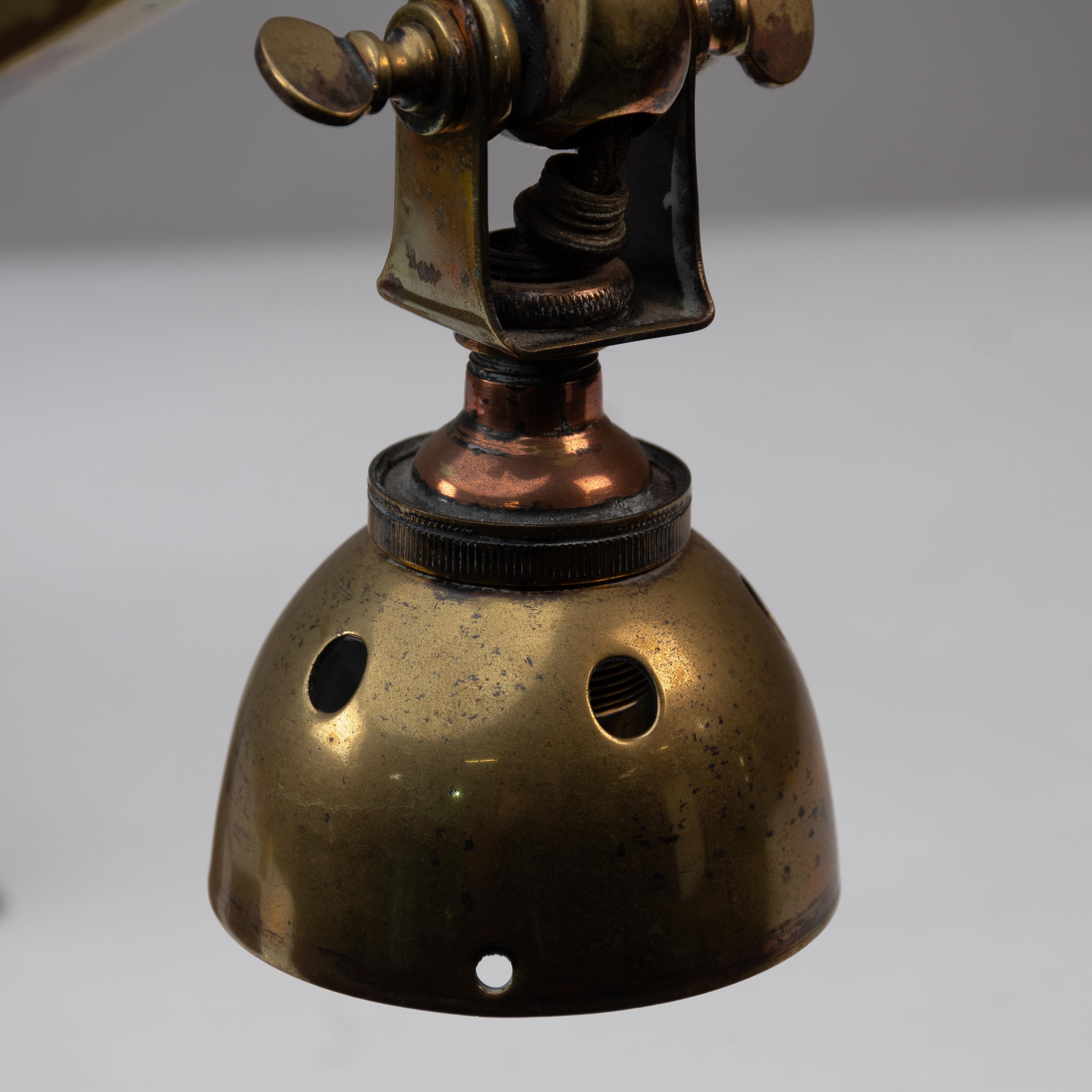 Decorative Brass Desk Light with Chord and Adjustable Head For Sale 3
