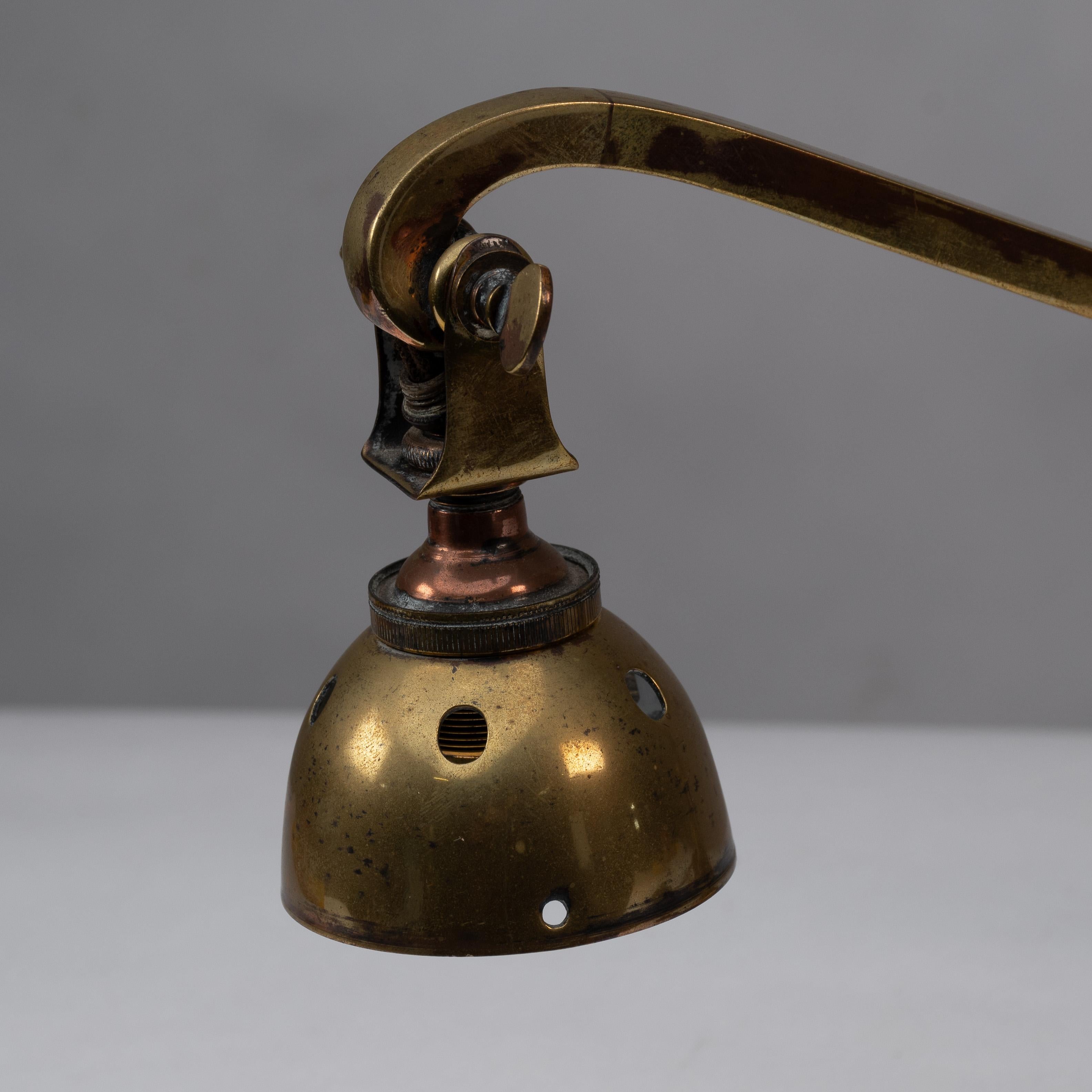 Decorative Brass Desk Light with Chord and Adjustable Head For Sale 4