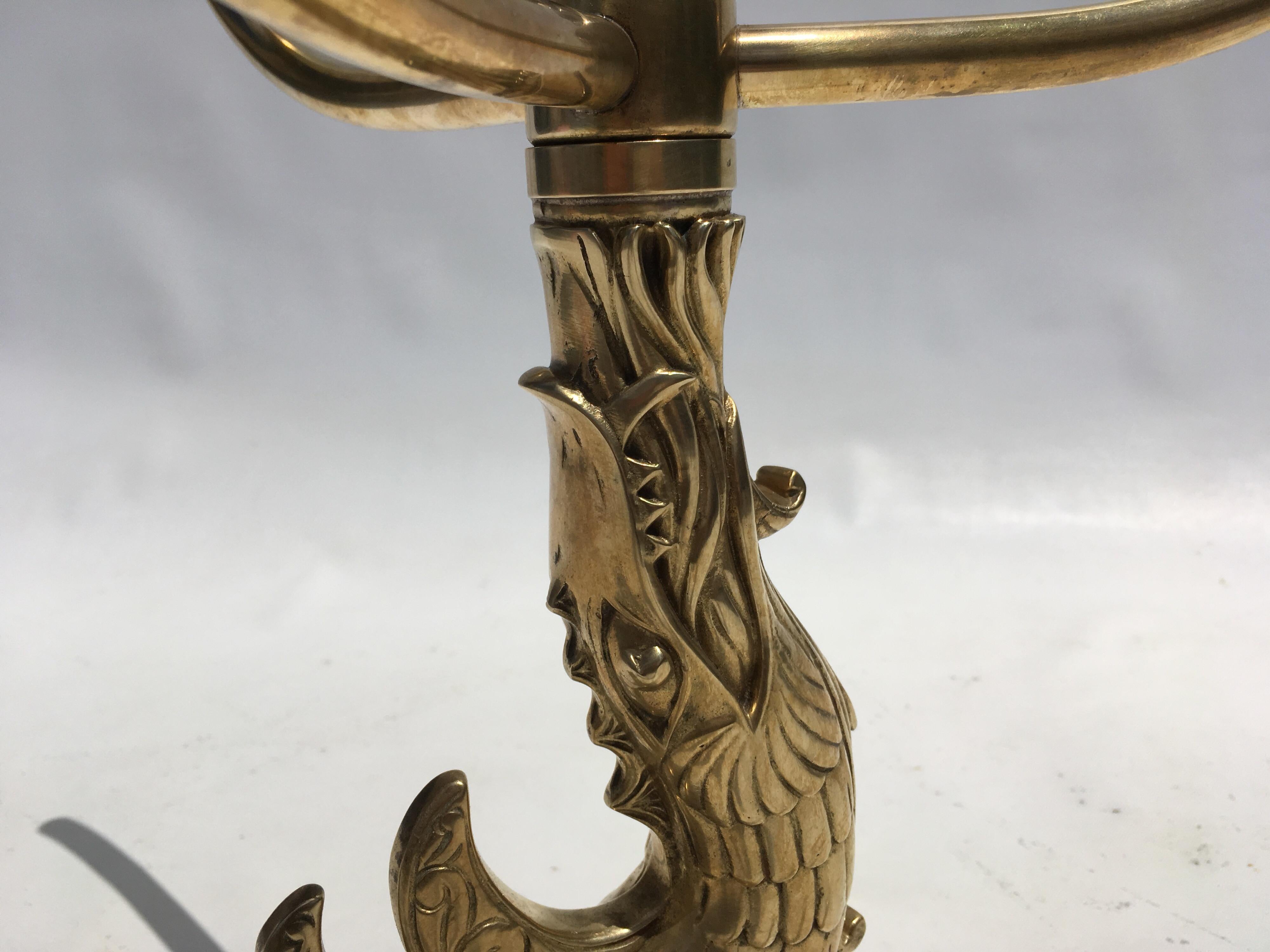Decorative Brass Dragon Table with Glass Top 2