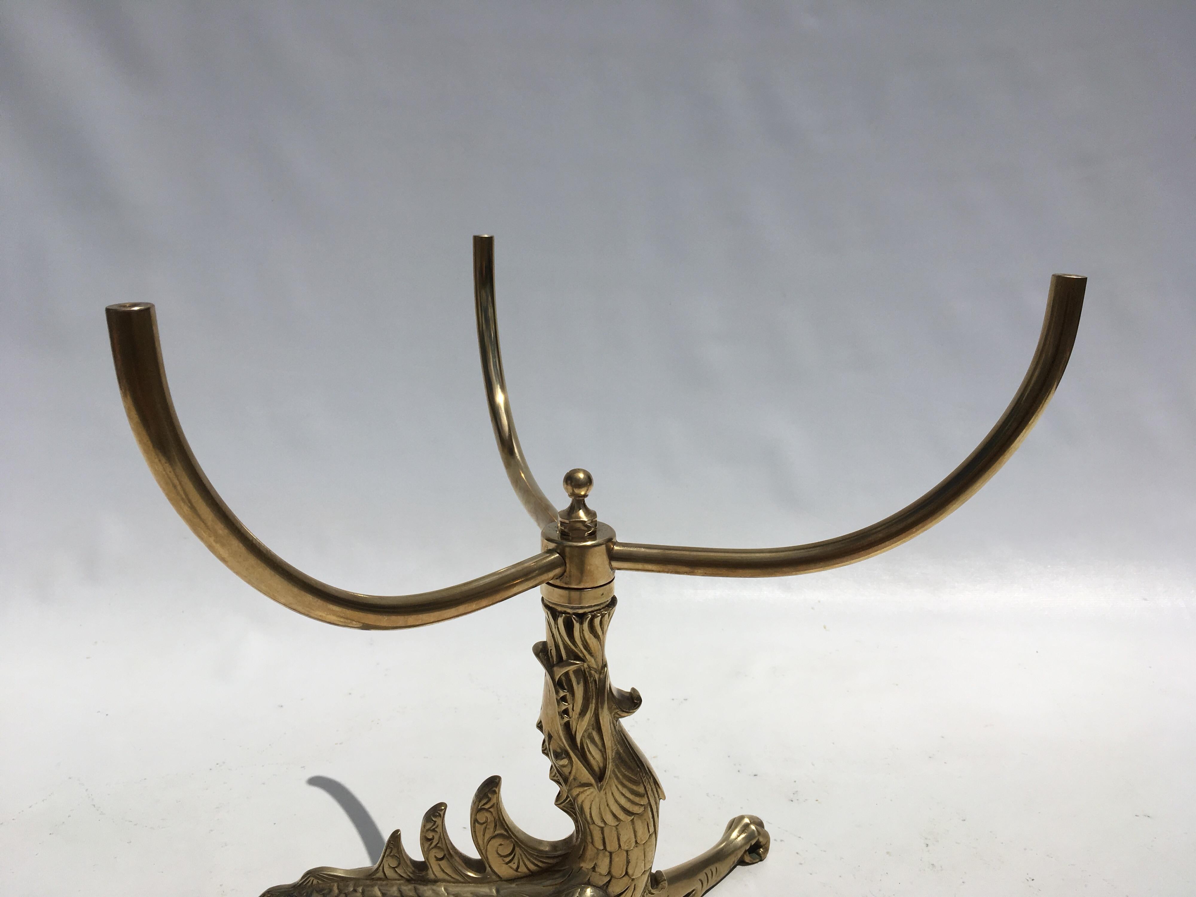 Decorative Brass Dragon Table with Glass Top 3