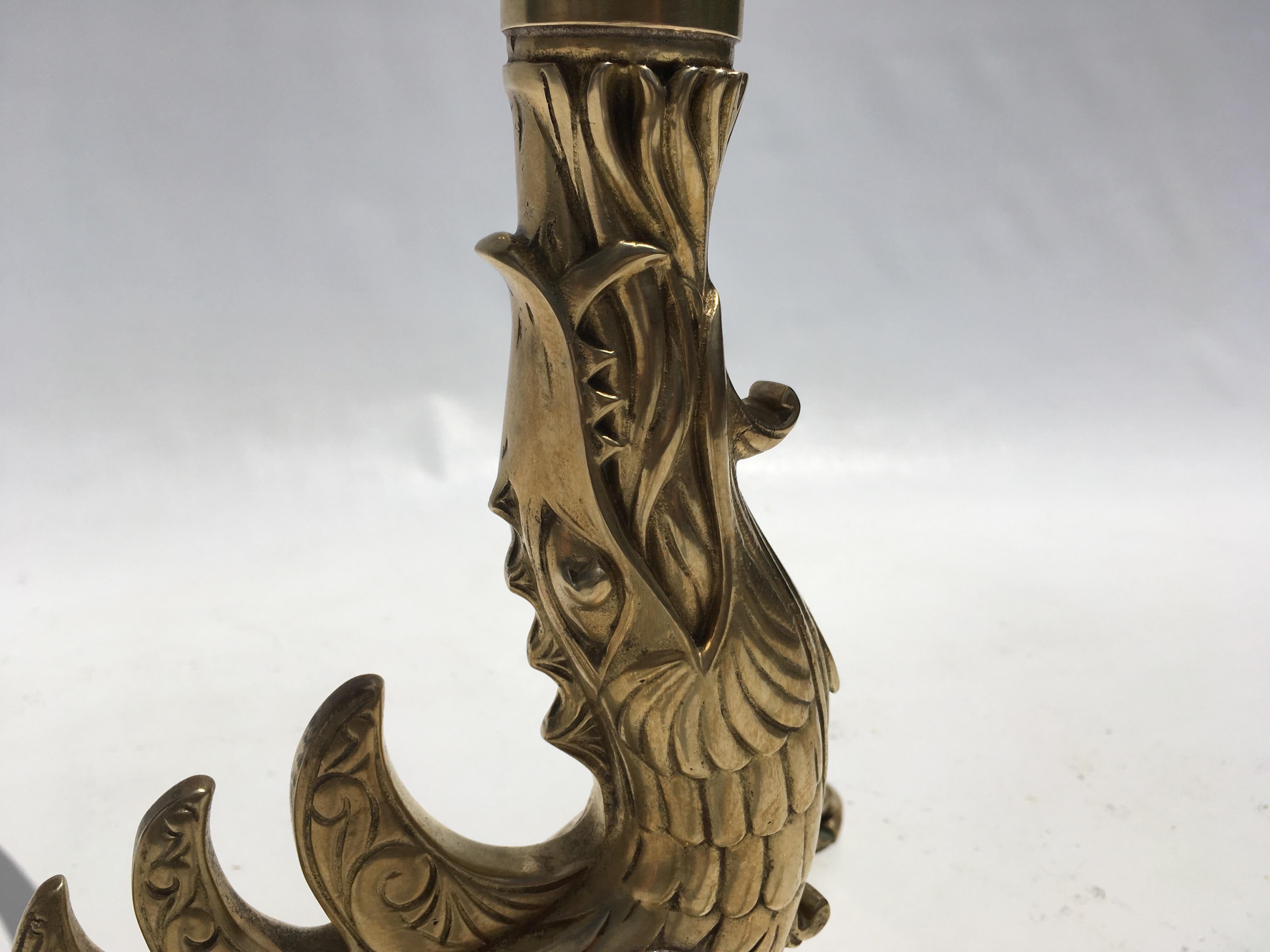 Decorative Brass Dragon Table with Glass Top 4