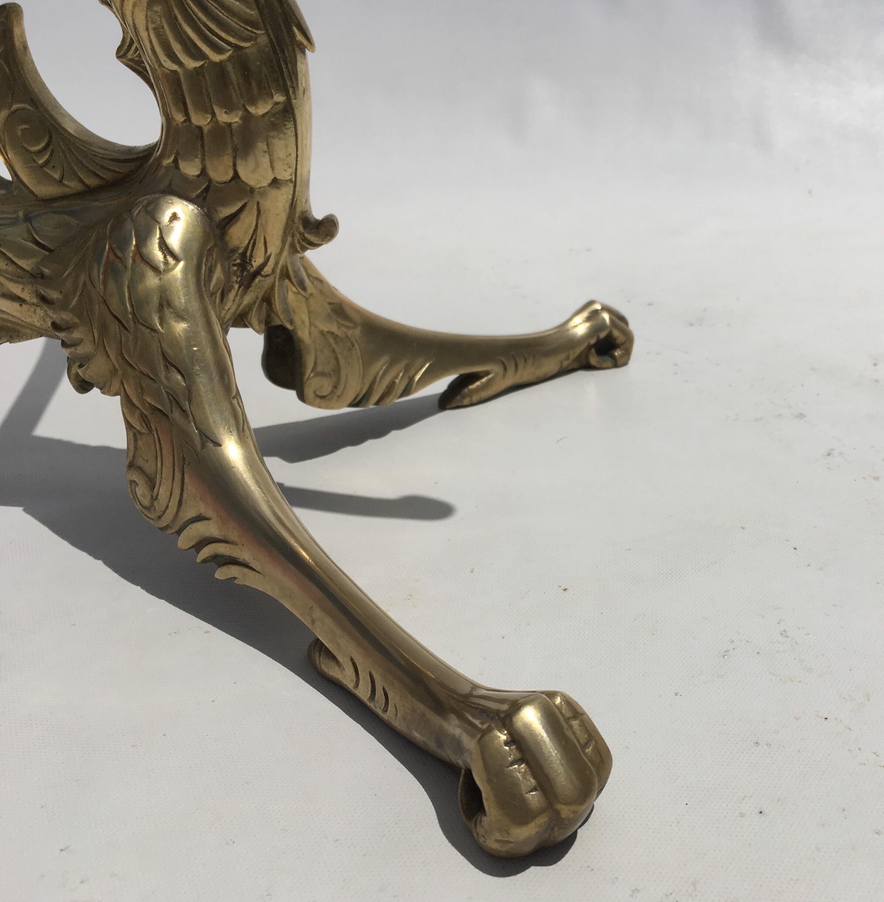 Decorative Brass Dragon Table with Glass Top 5