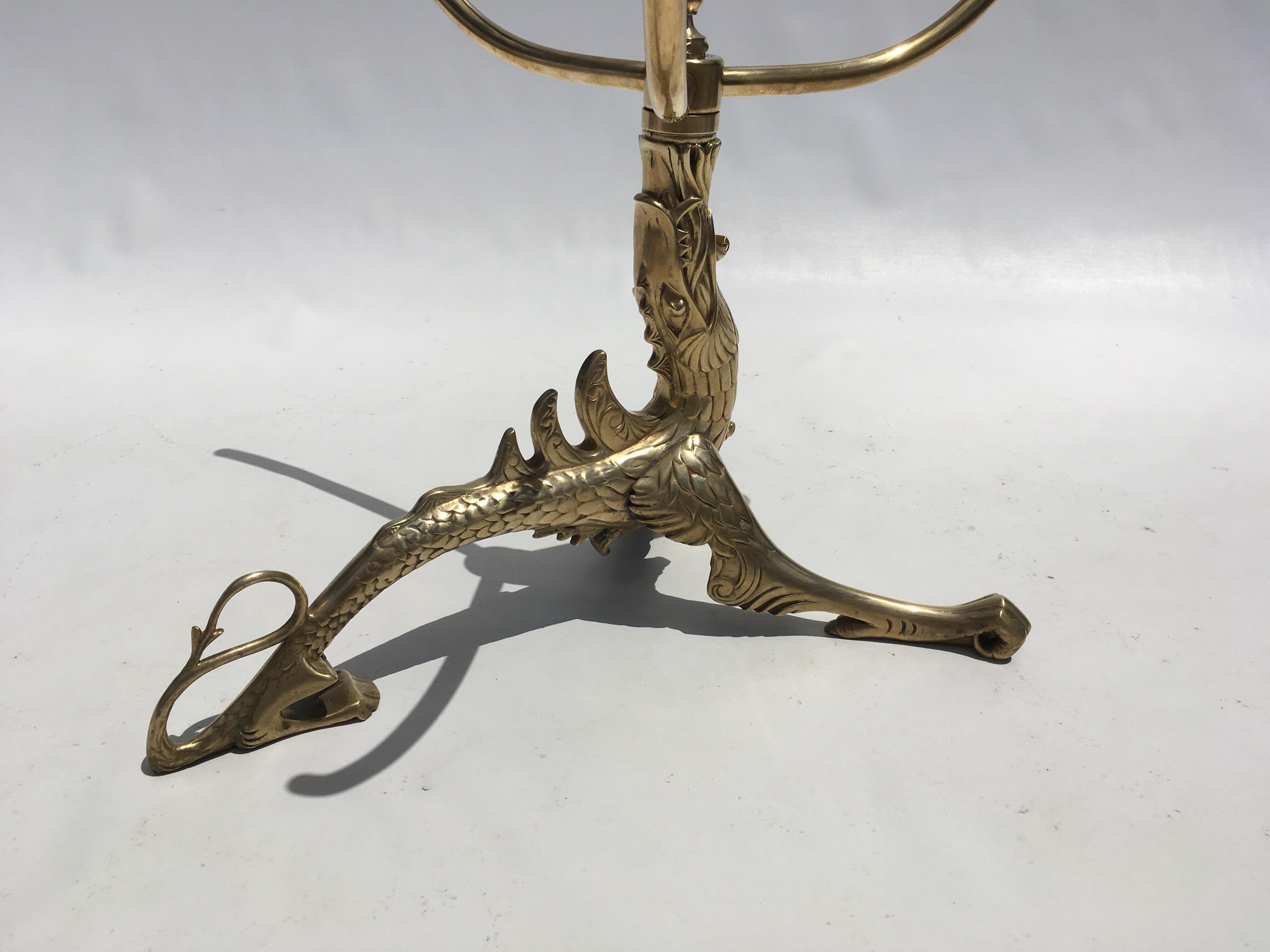Decorative Brass Dragon Table with Glass Top 1
