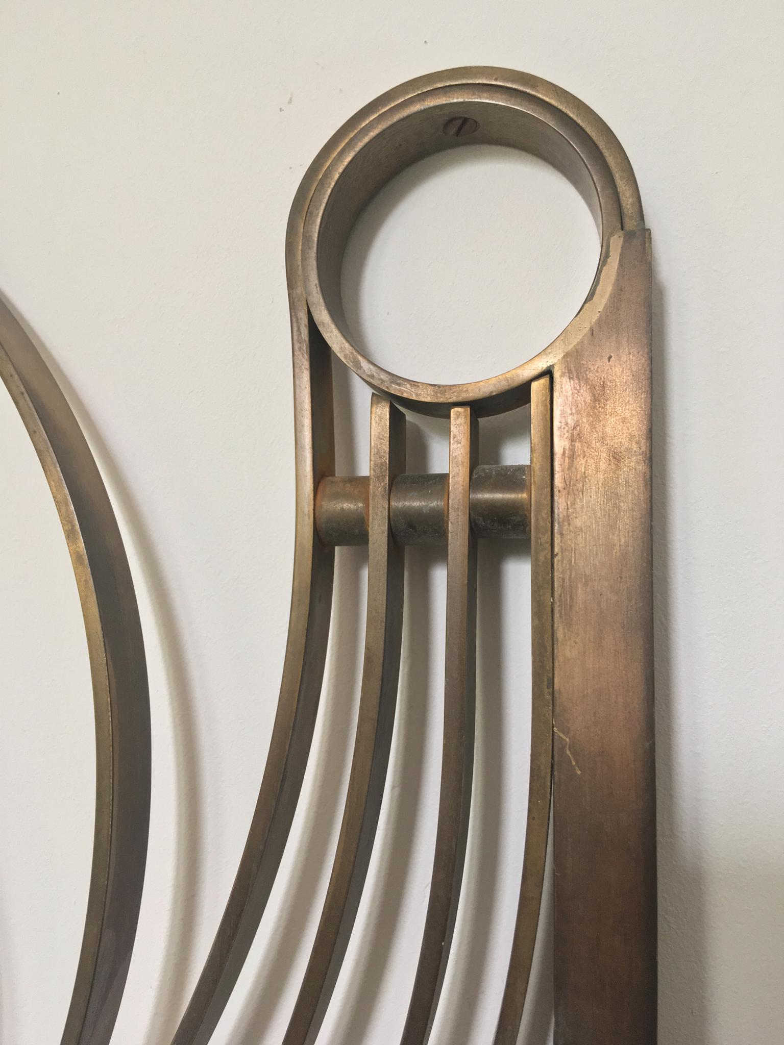 Mid-Century Modern Decorative Brass Headboard, Mid-20th Century, Italian Modern For Sale