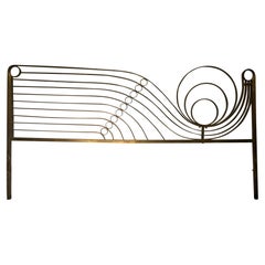 Tête de lit décorative en laiton, milieu du 20e siècle, style italien moderne