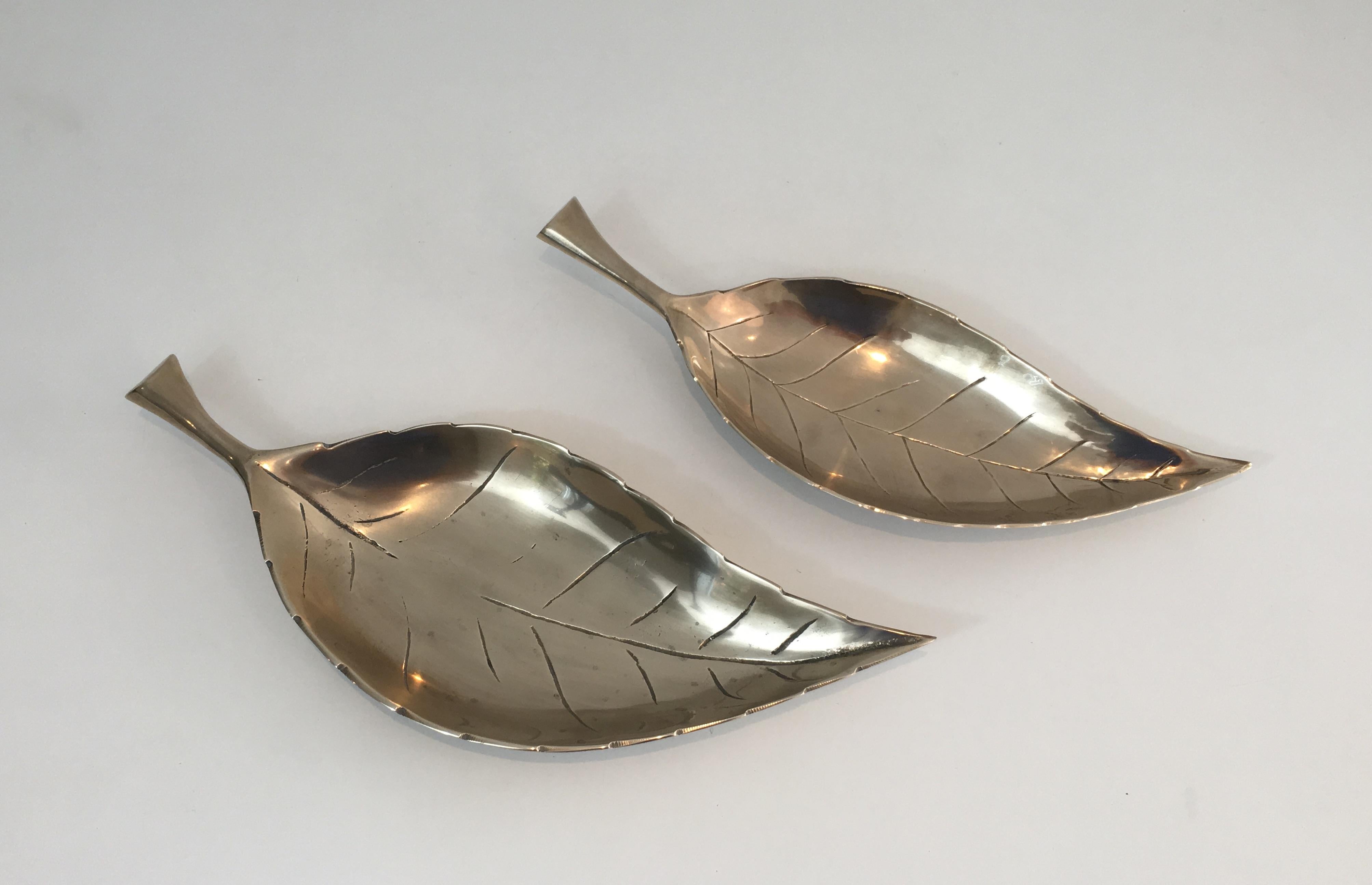Late 20th Century Decorative Brass Leaves, French For Sale