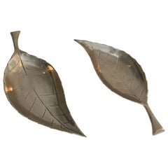 Vintage Decorative Brass Leaves, French