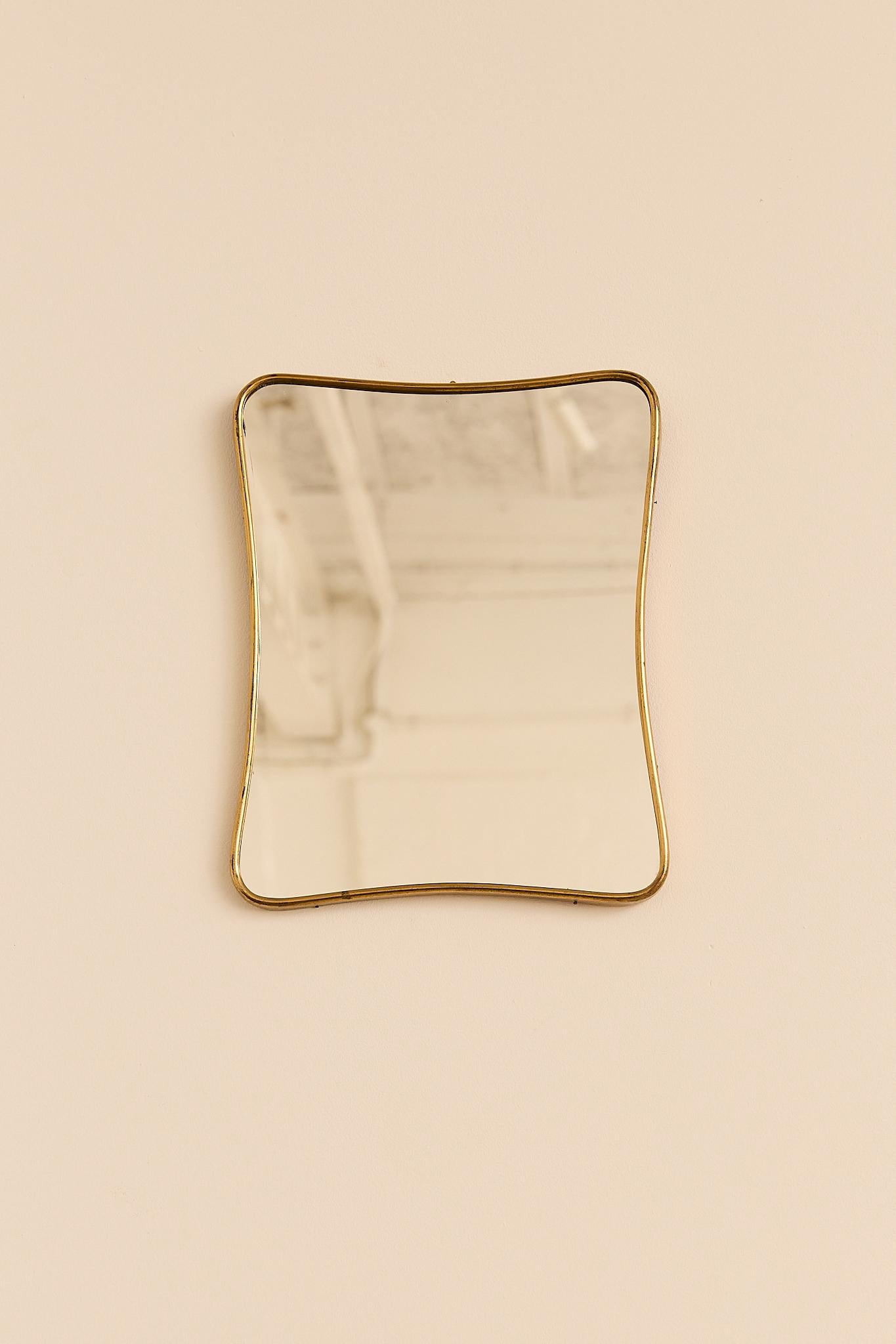 Organic Modern Decorative Brass Mirror For Sale