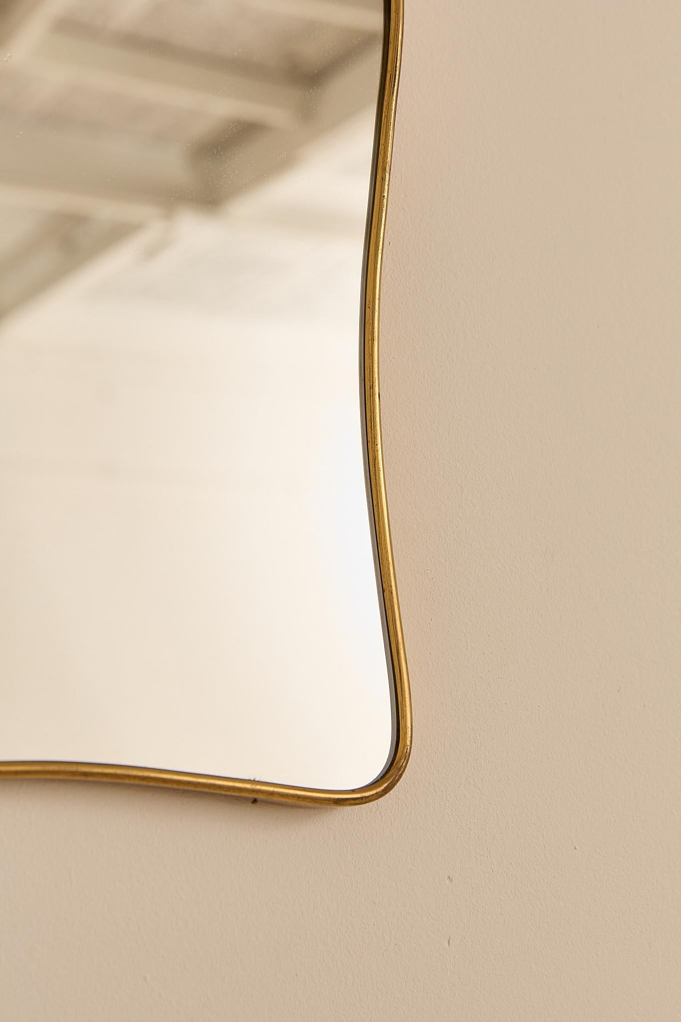 Late 20th Century Decorative Brass Mirror For Sale