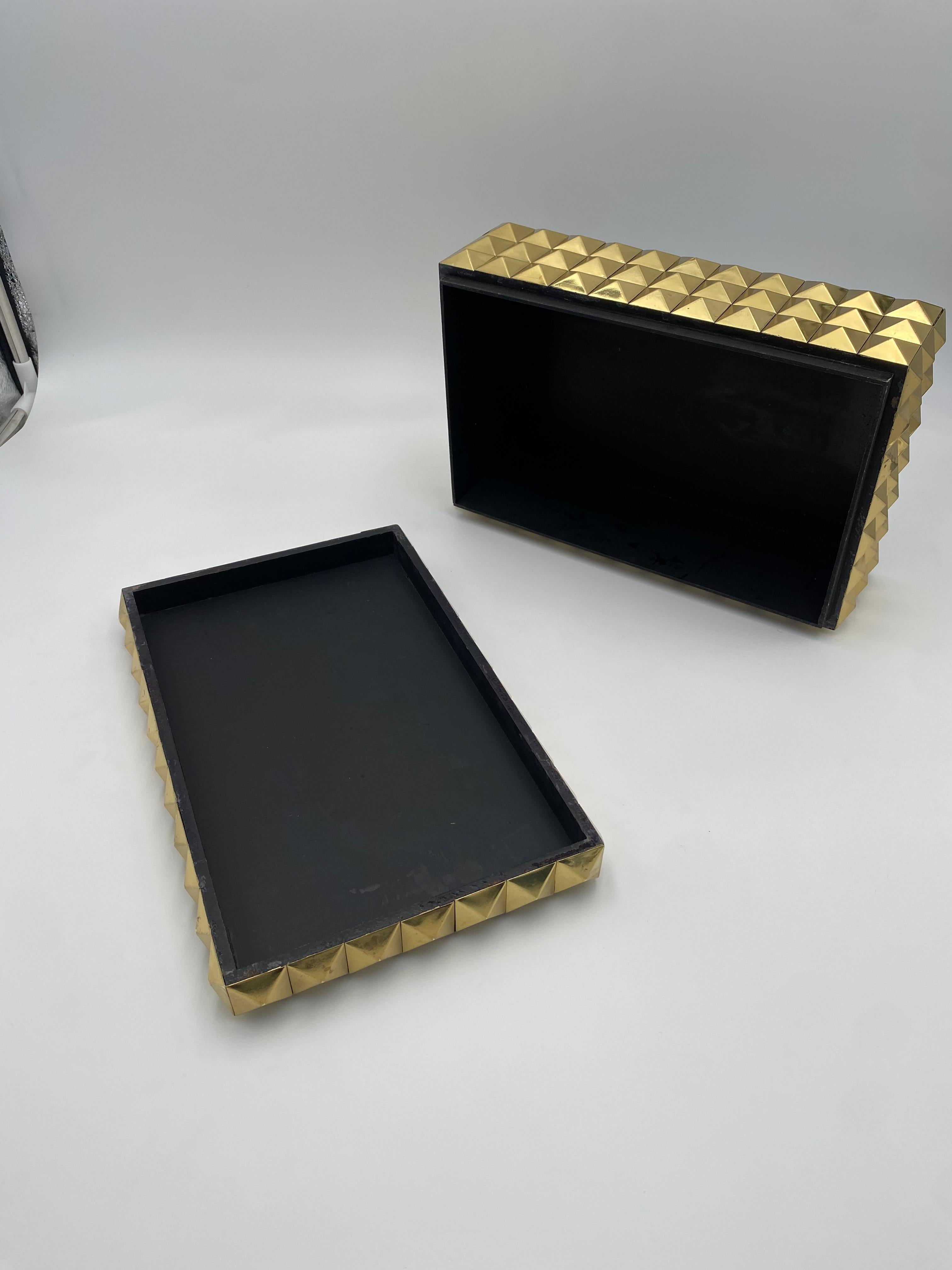 Decorative Brass Pyramid Lidded Box 4