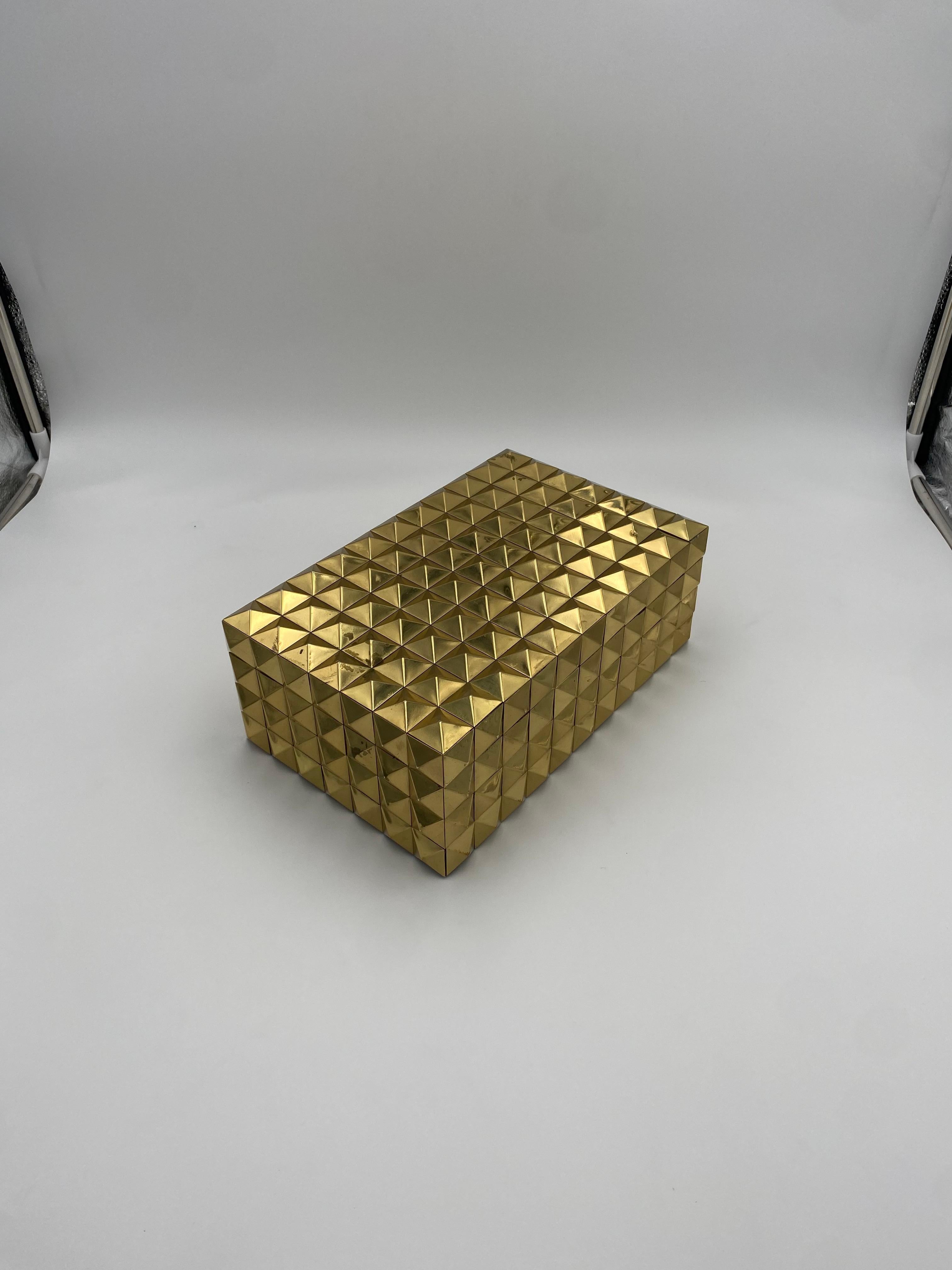 Decorative Brass Pyramid Lidded Box 10