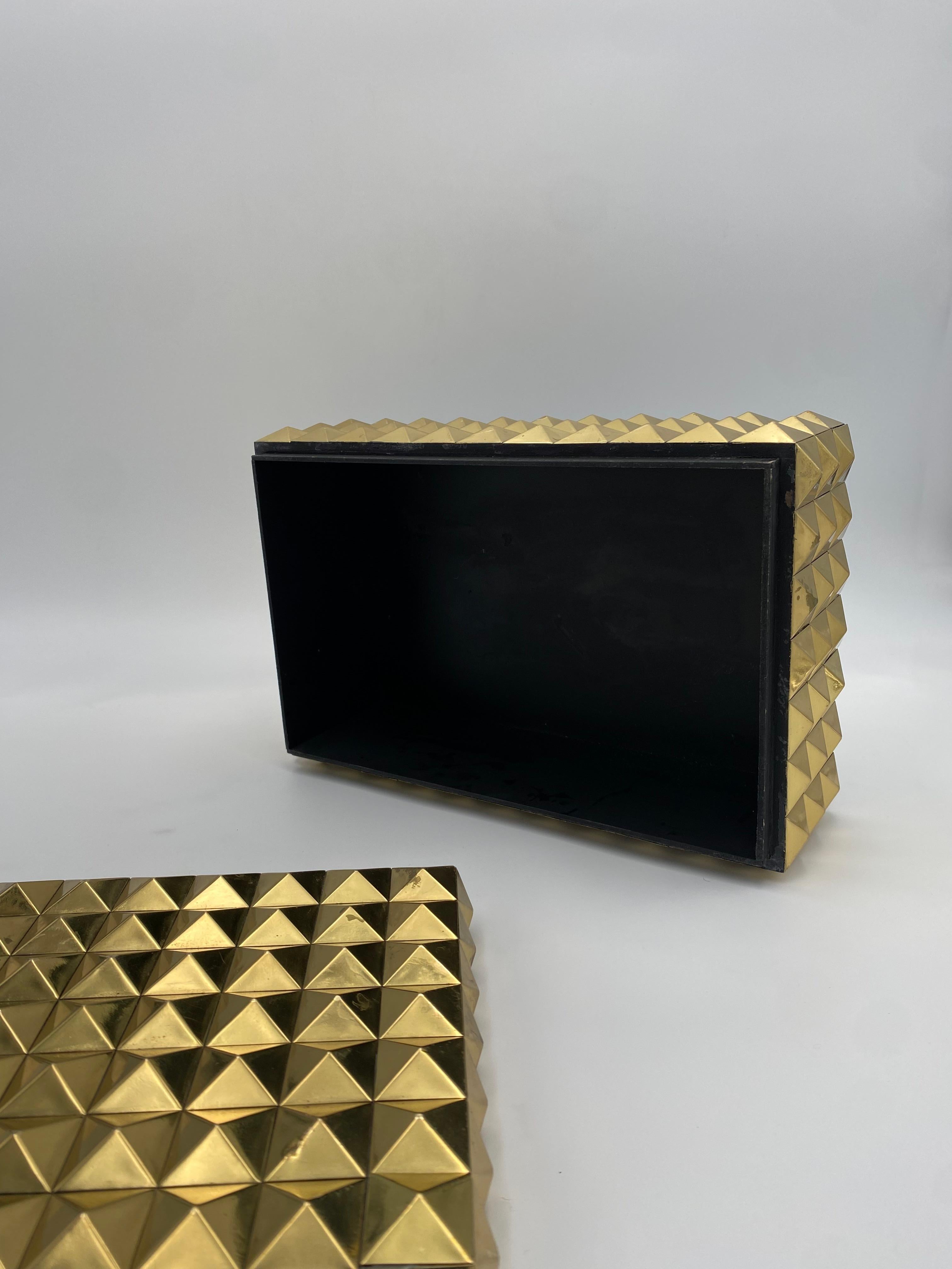 Decorative Brass Pyramid Lidded Box 13