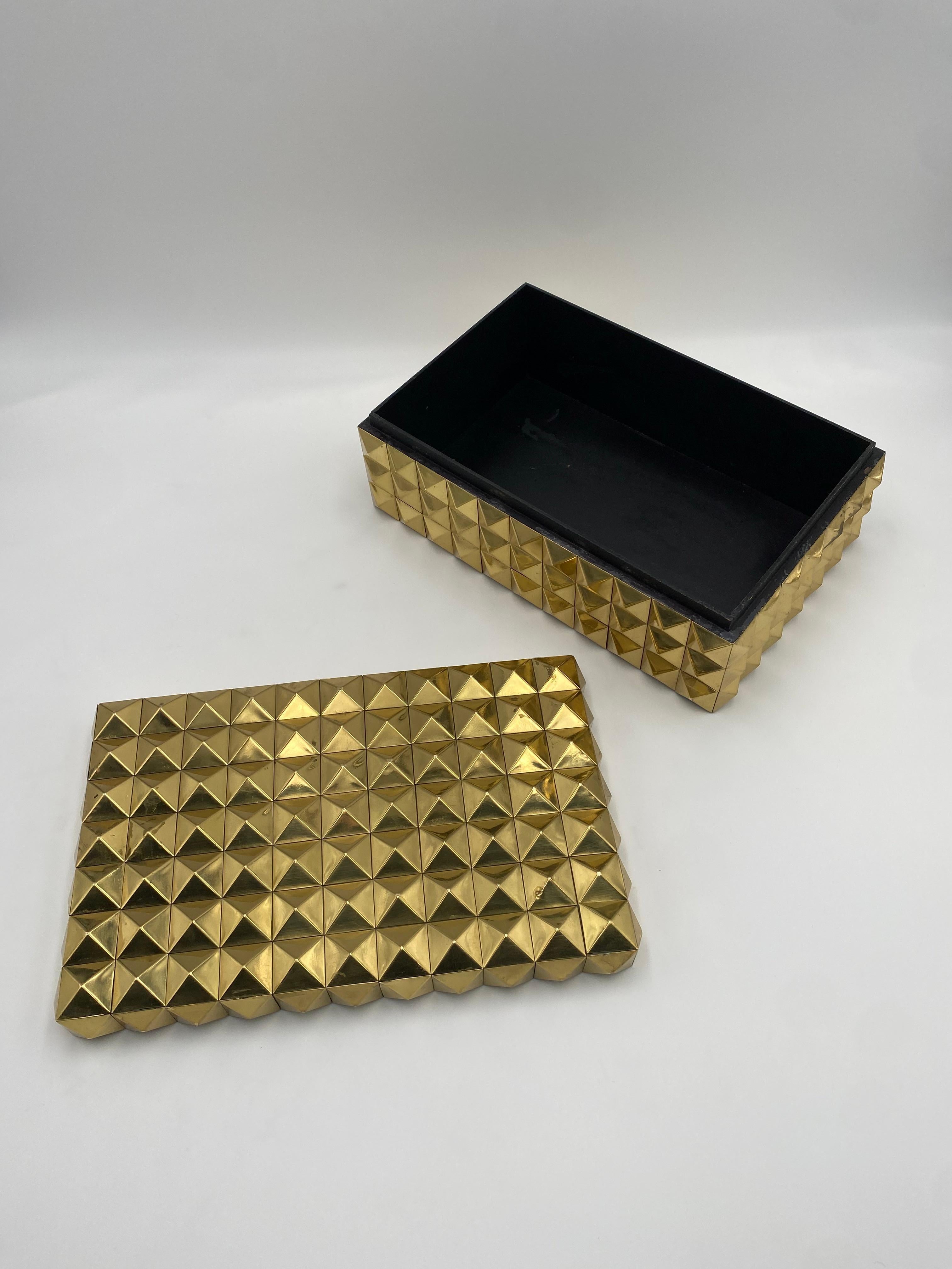 Decorative Brass Pyramid Lidded Box 2