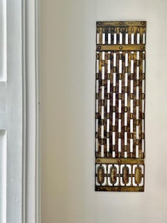 Decorative Brass Screen in Art Deco Style, European 20th Century