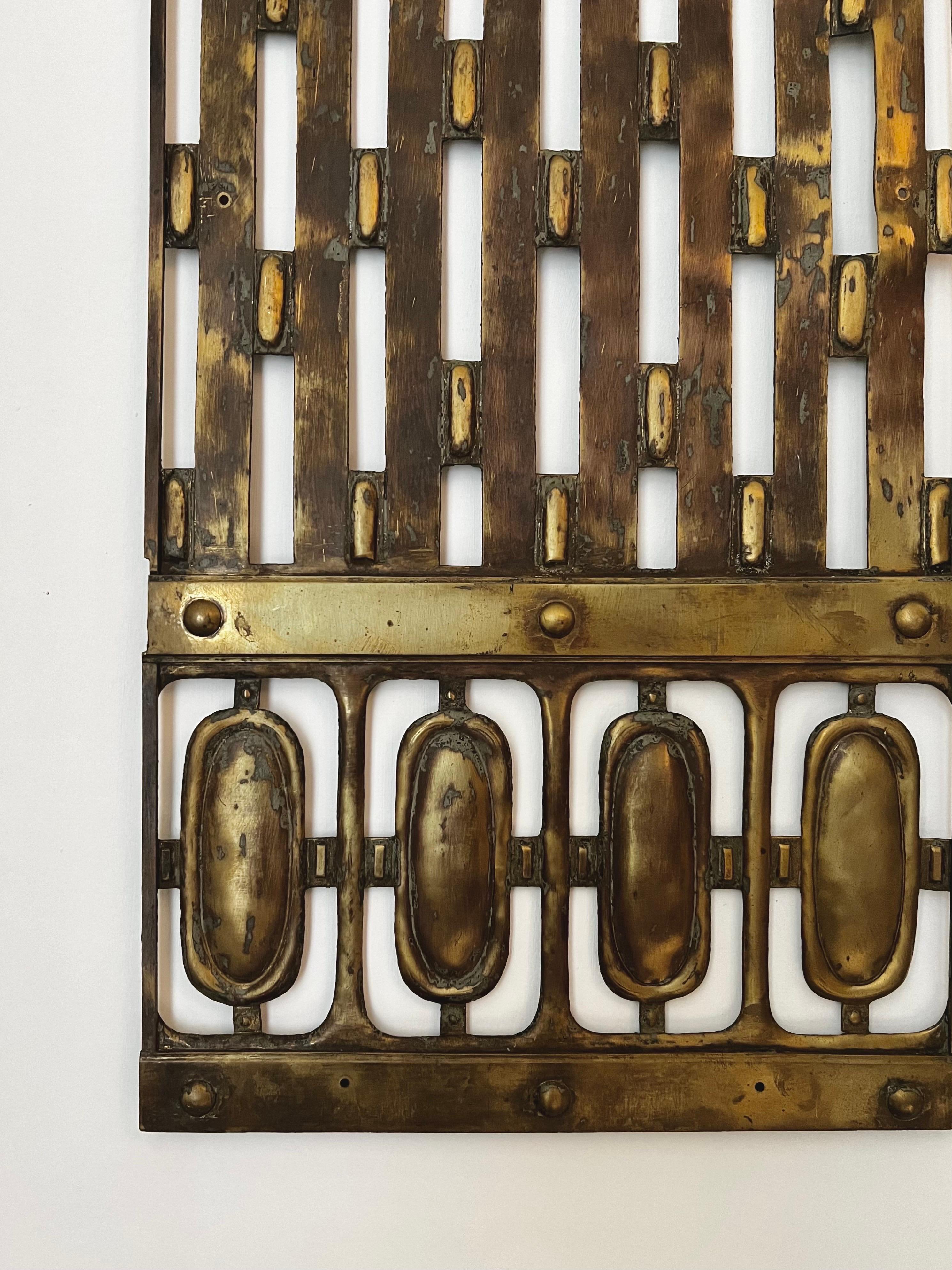 Decorative Brass Screen in Art Deco Style, European 20th Century 2