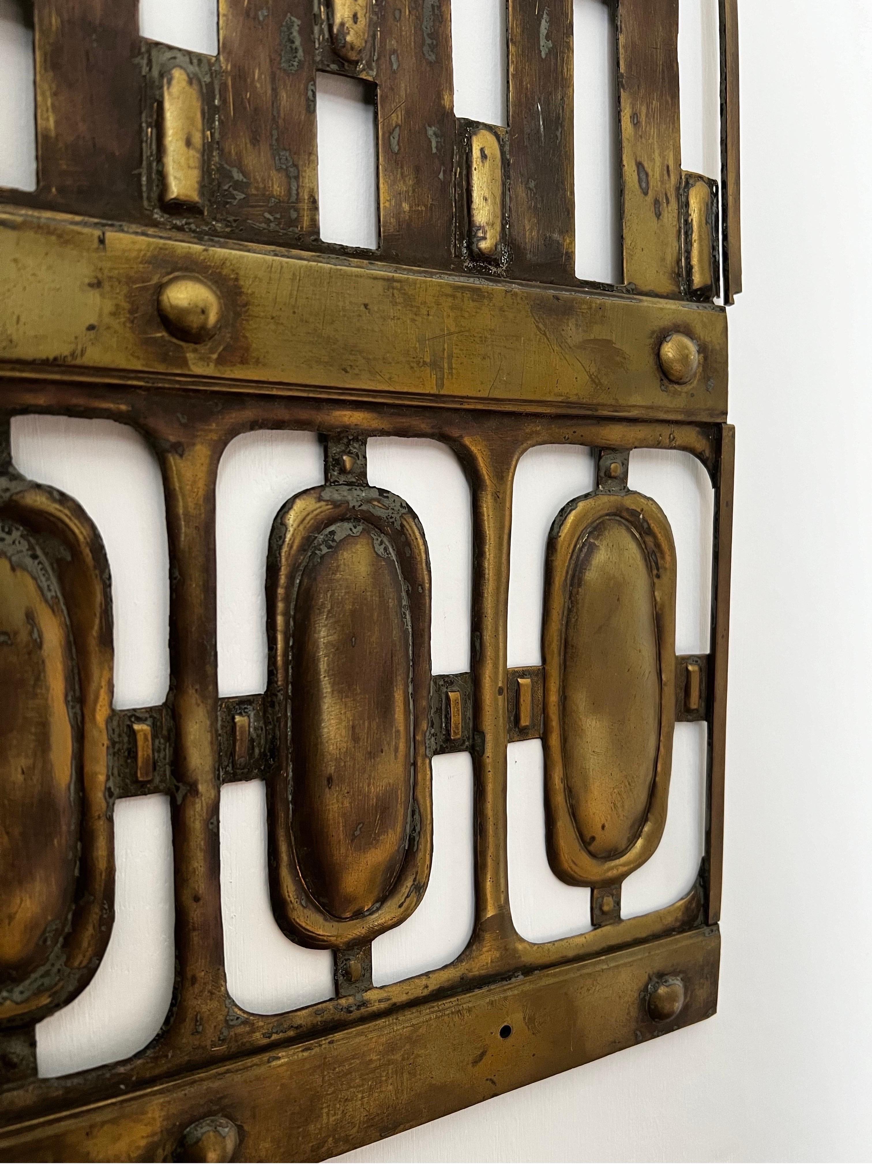 Decorative Brass Screen in Art Deco Style, European 20th Century 3