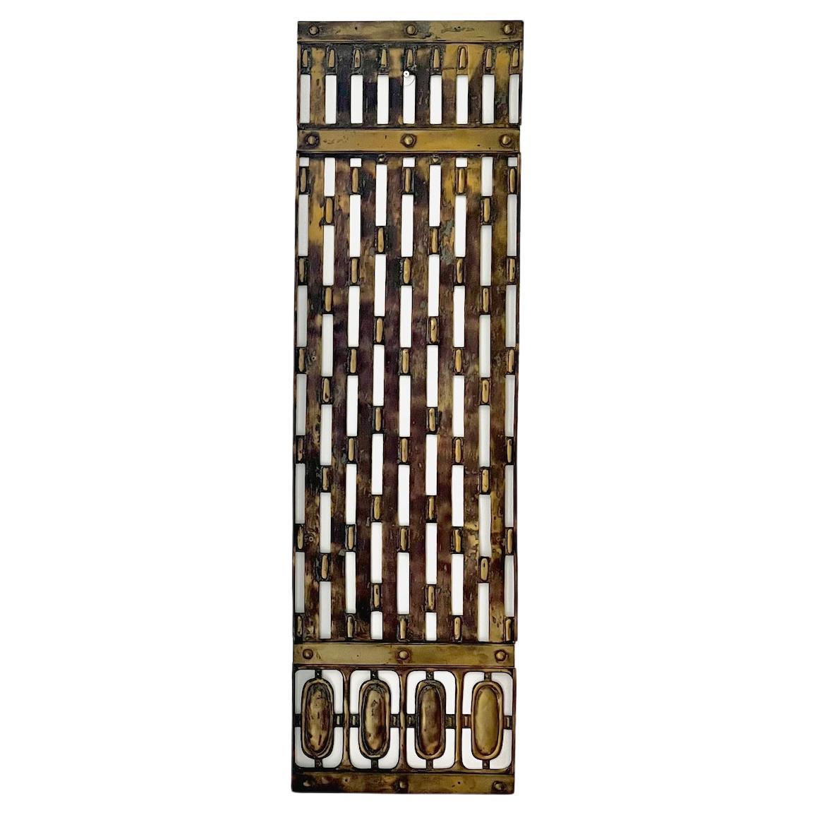 Decorative Brass Screen in Art Deco Style, European 20th Century