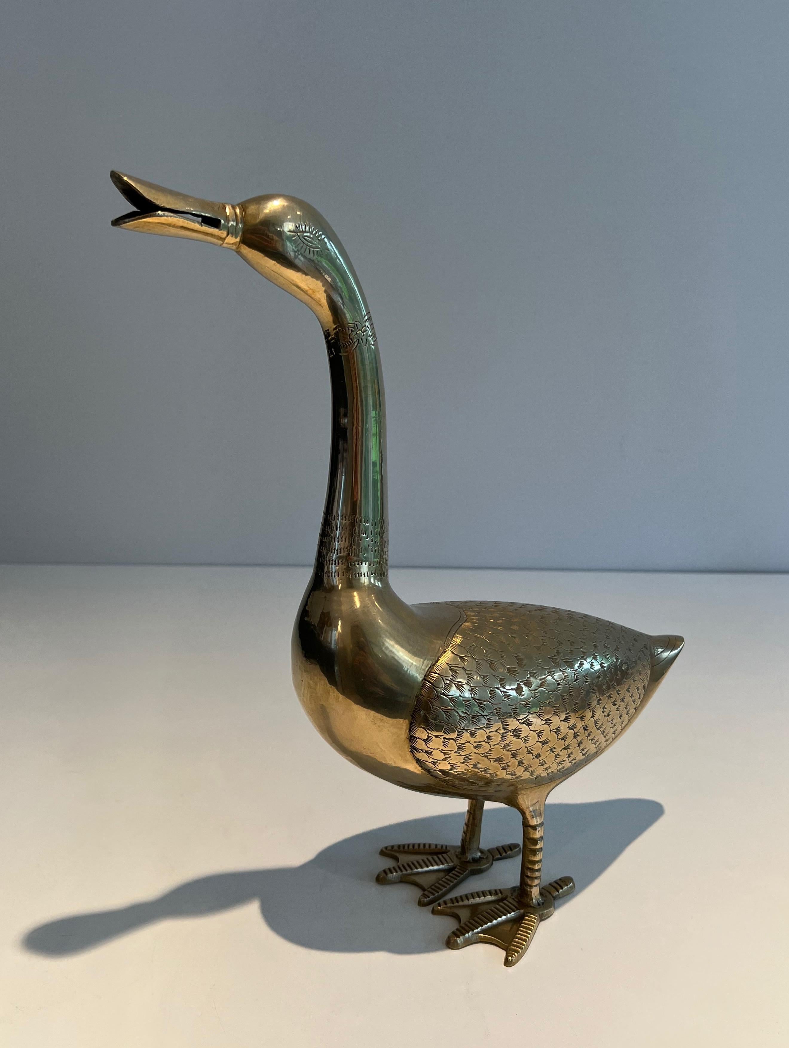 Néoclassique Sculpture décorative en laiton représentant un canard en vente