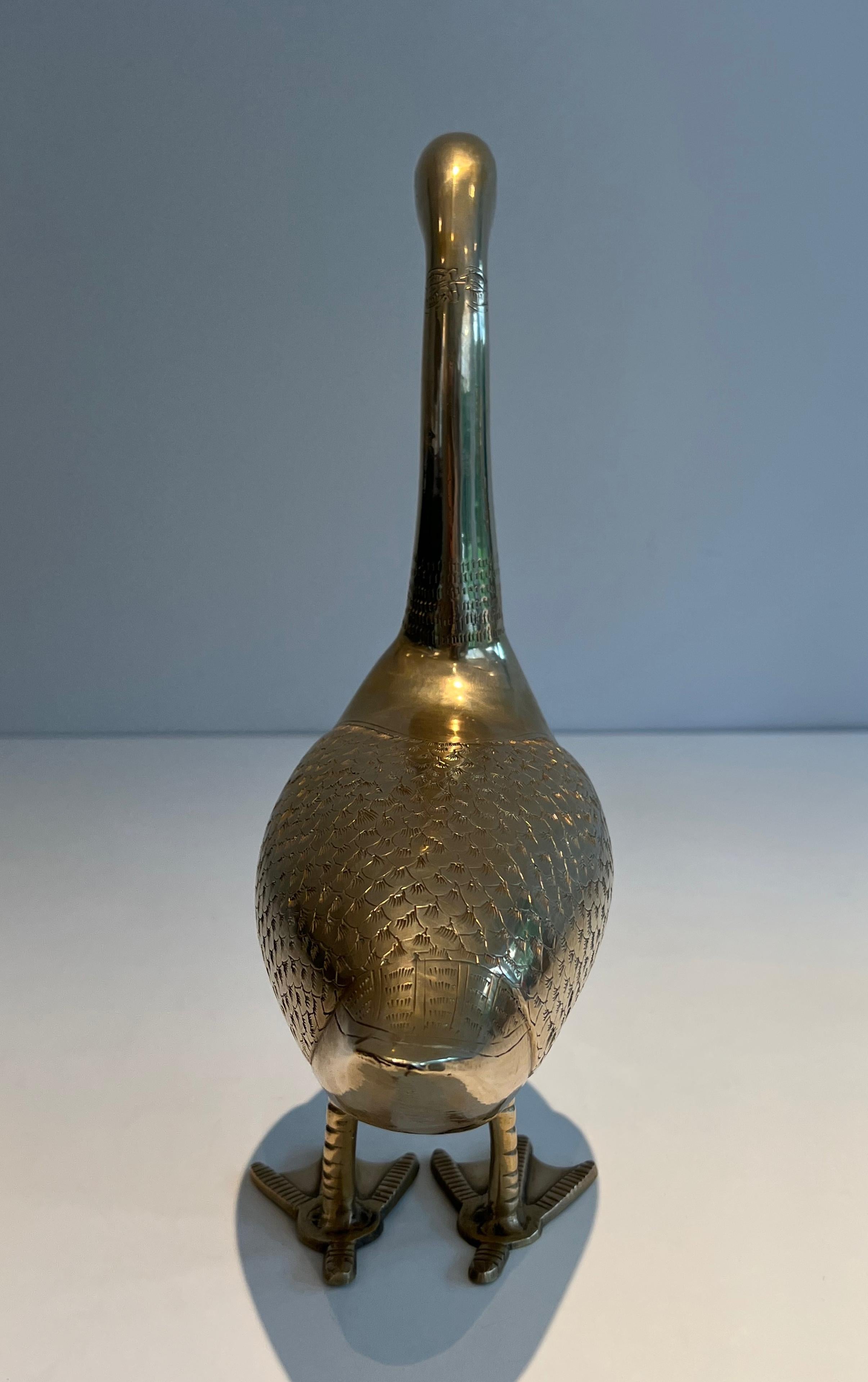Français Sculpture décorative en laiton représentant un canard en vente