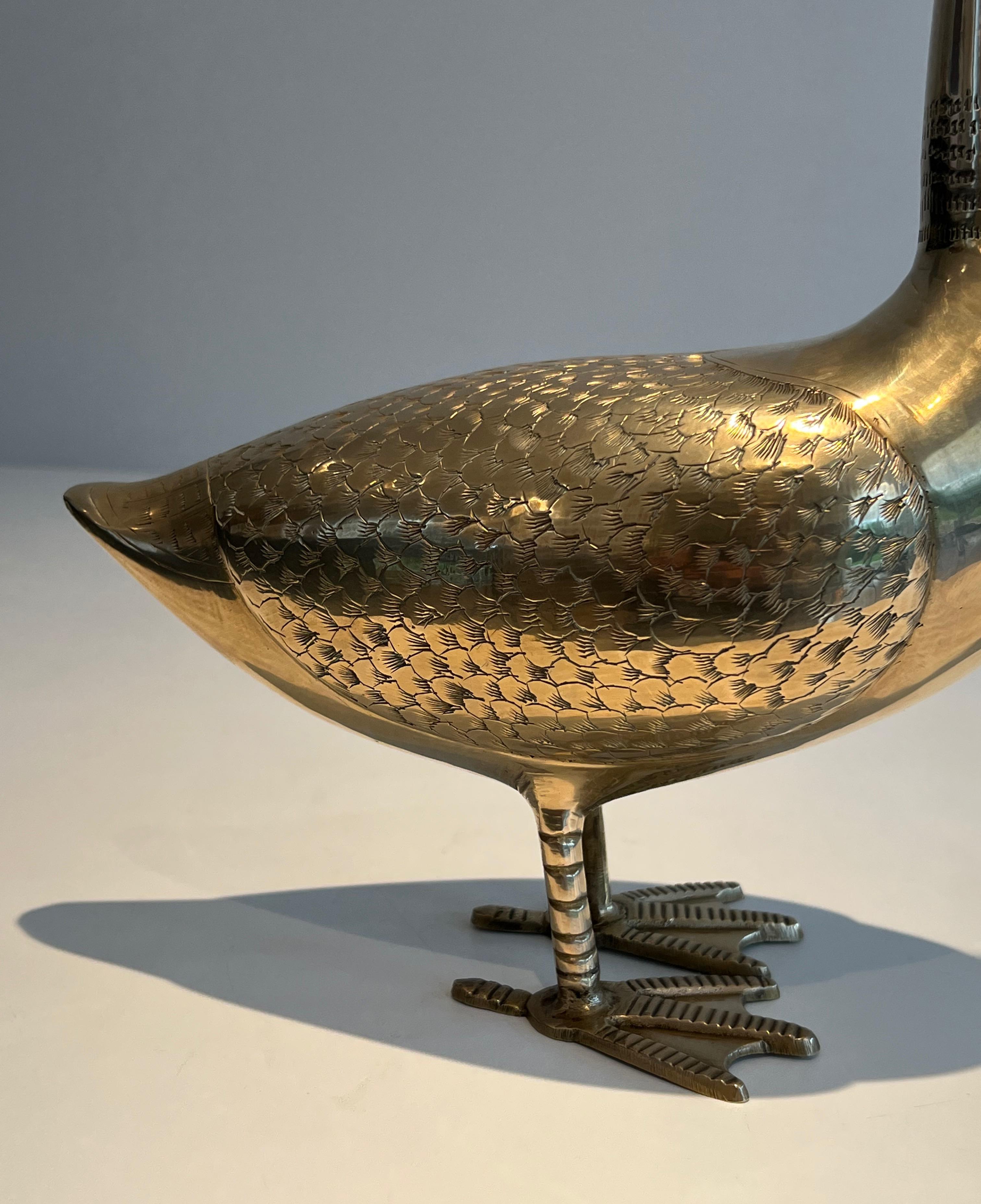 Fin du 20e siècle Sculpture décorative en laiton représentant un canard en vente