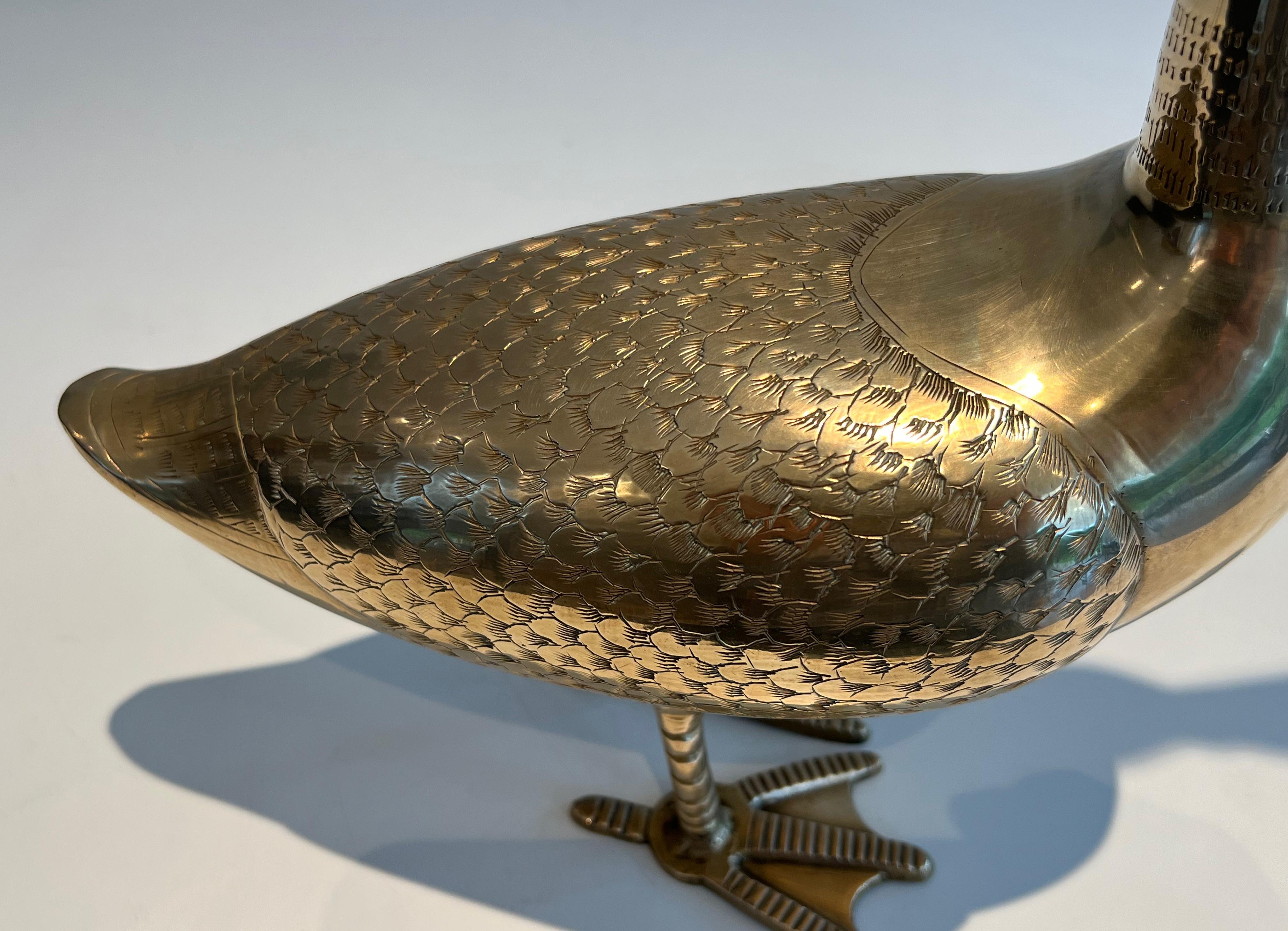 Laiton Sculpture décorative en laiton représentant un canard en vente