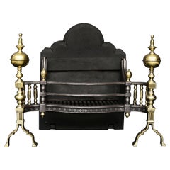 Antique Decorative Brass & Steel Firegrate