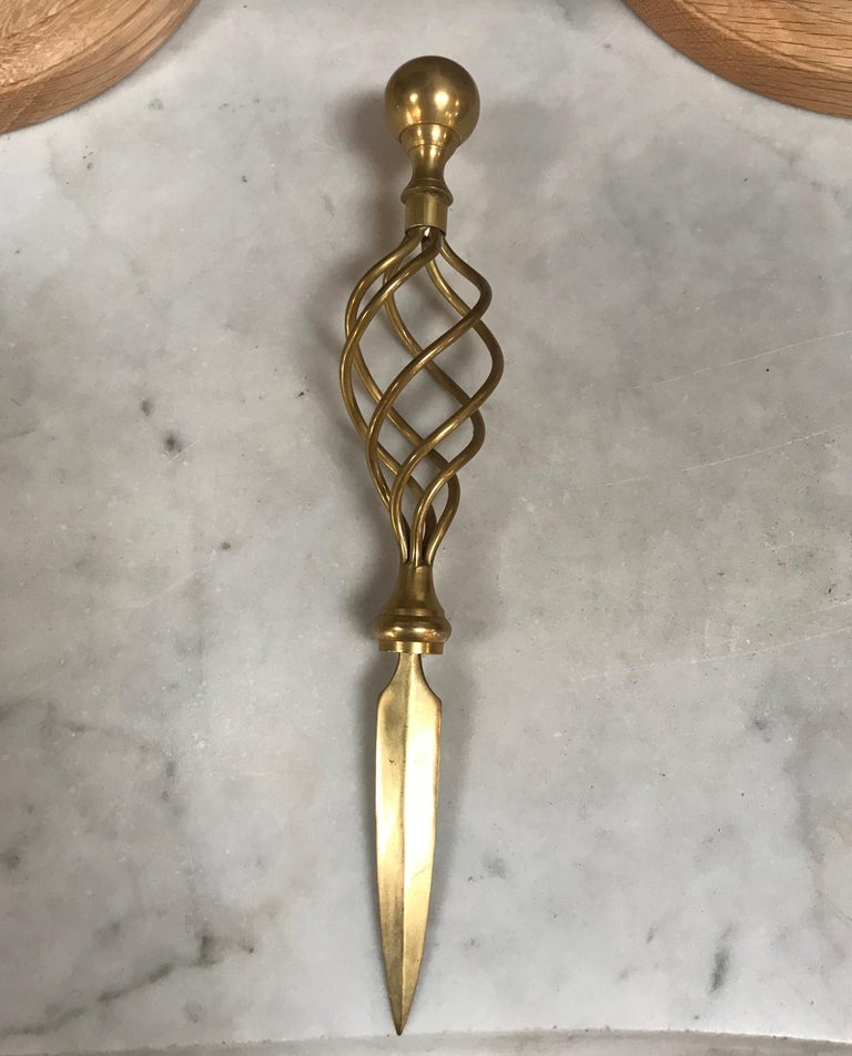 Decorative Brass Torchon Letter Opener, 1950s For Sale at 1stDibs