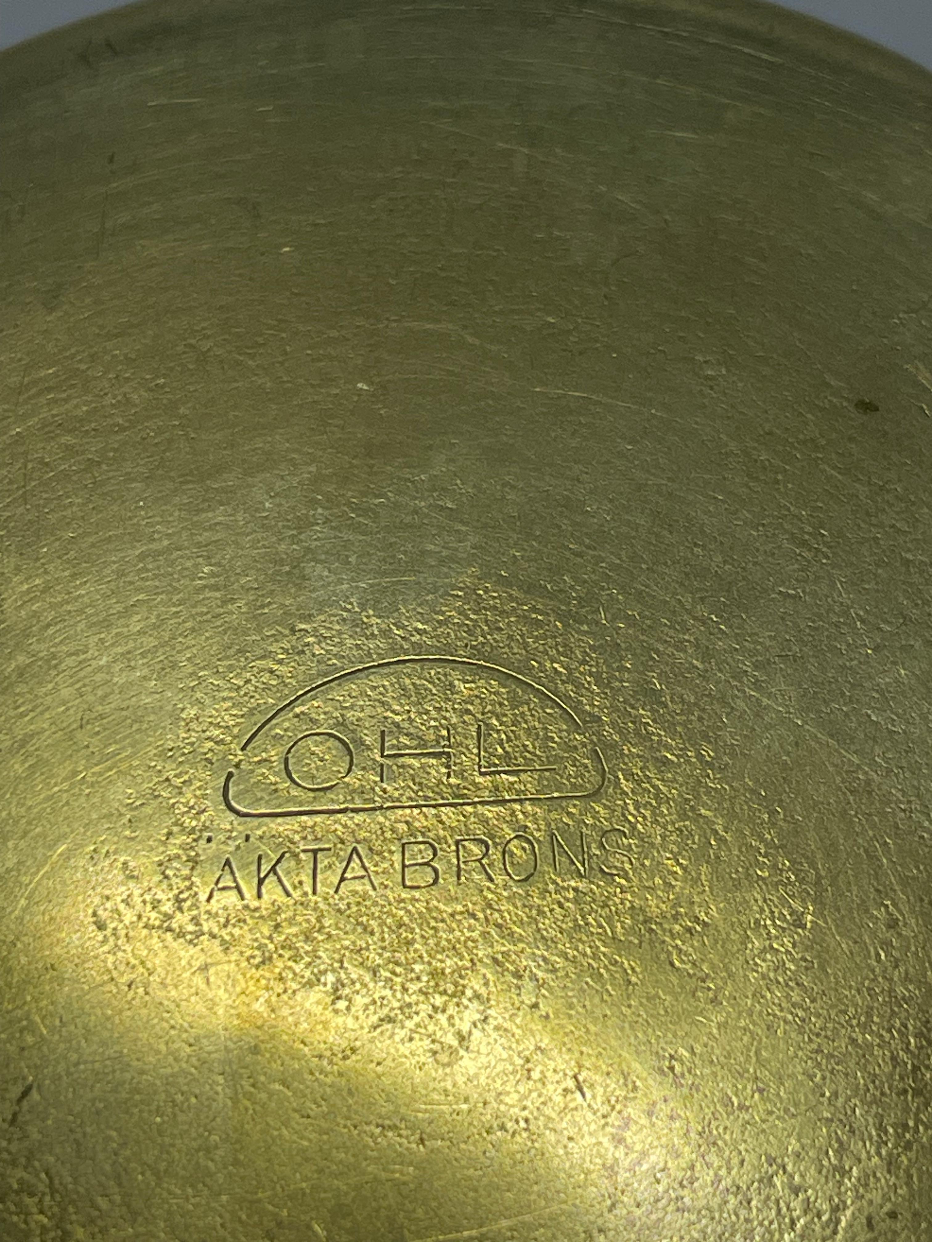 Bronzo Ciotola con coperchio in bronzo di J.L.A., Svezia, anni '30 in vendita
