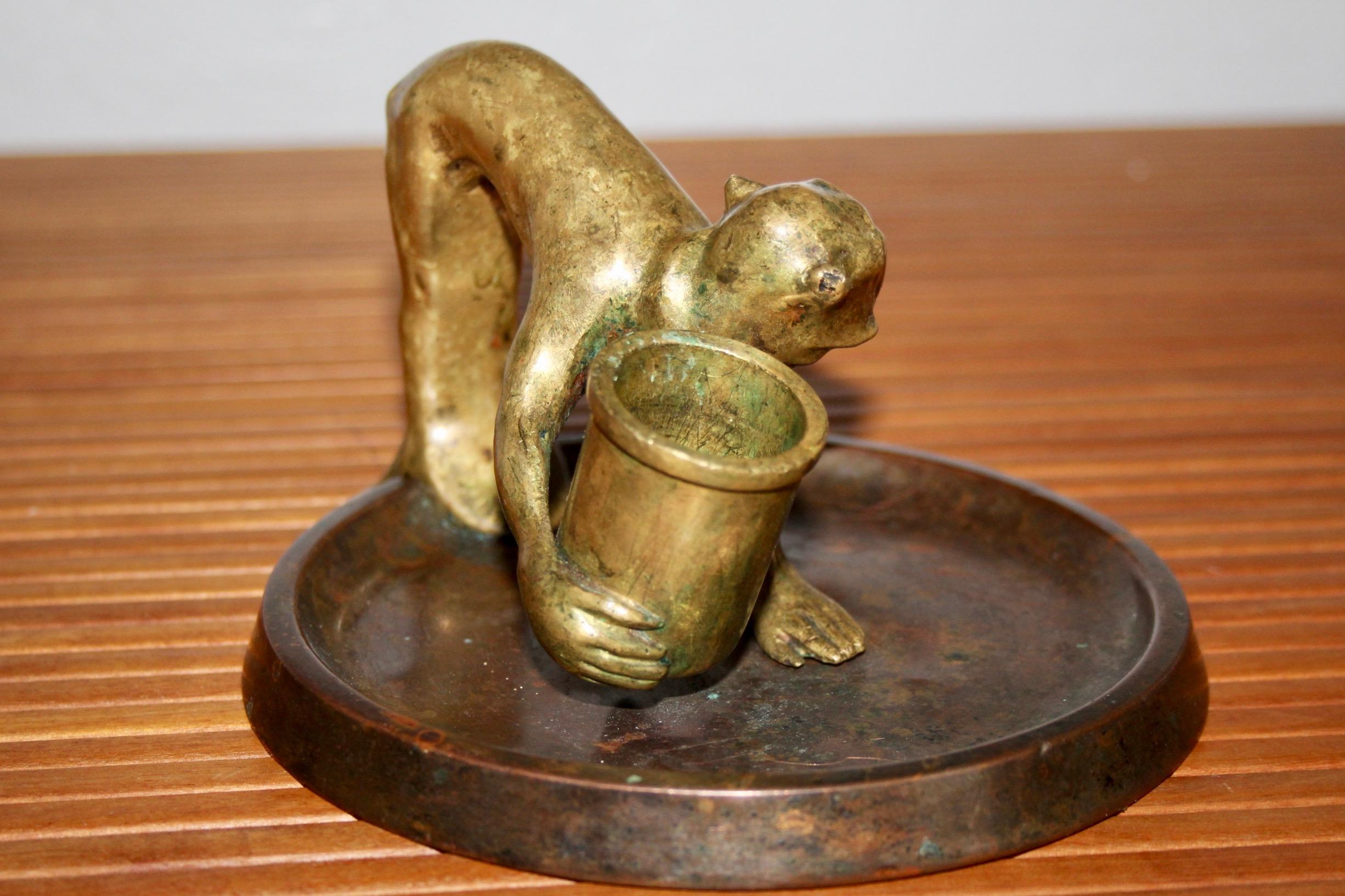Decorative bronze candlestick For Sale 5