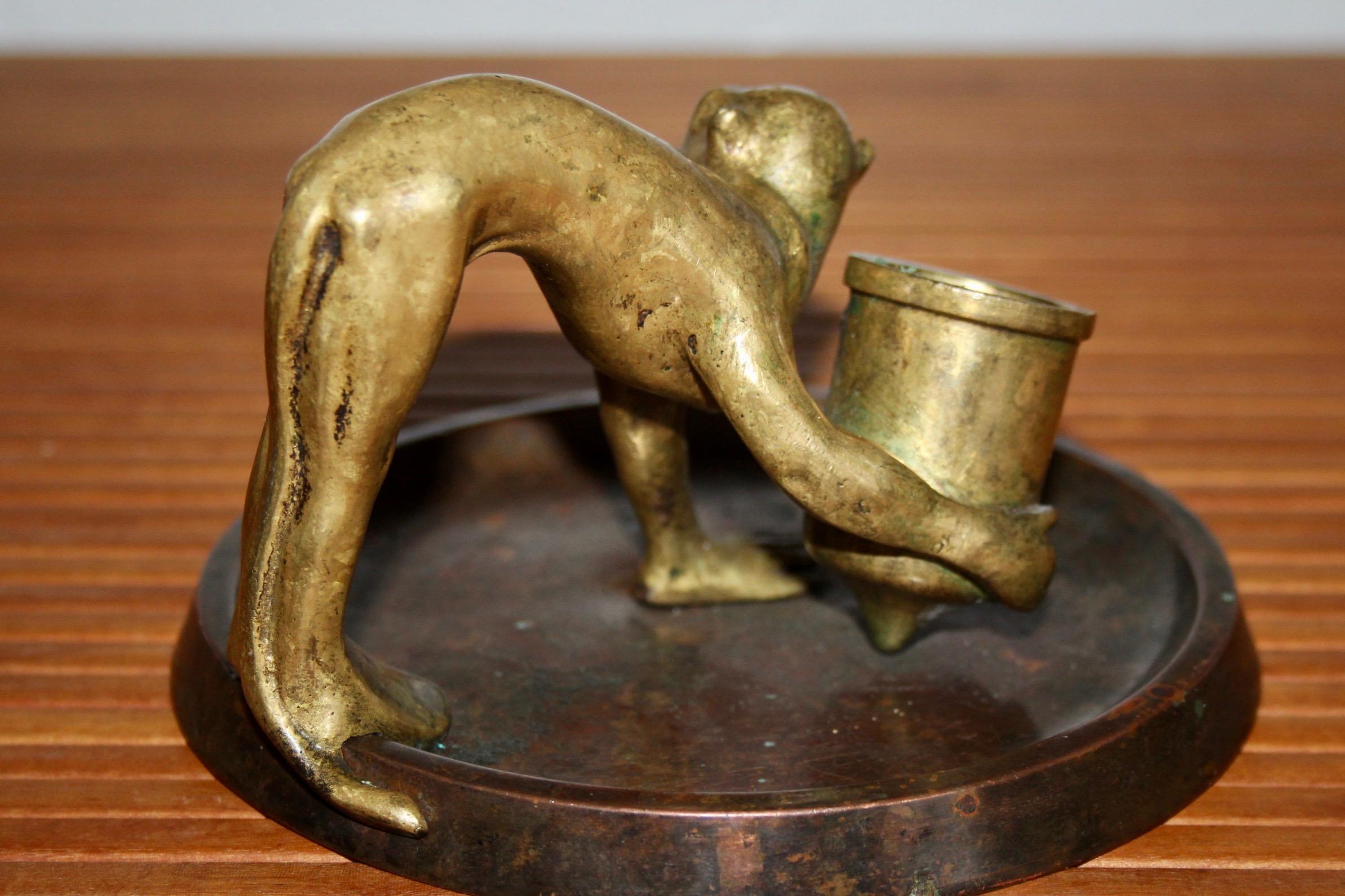 Decorative bronze candlestick For Sale 6