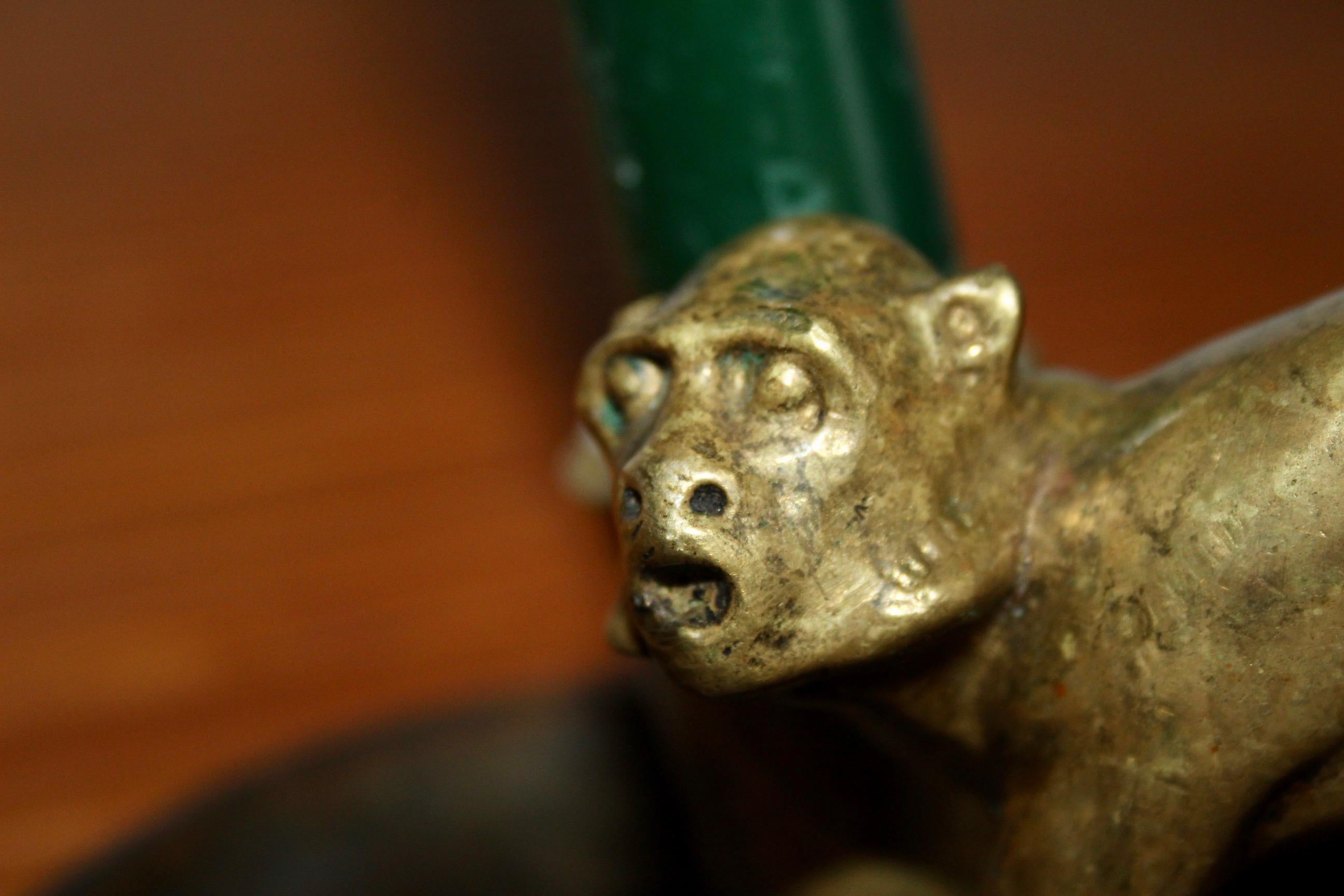 Decorative bronze candlestick For Sale 7