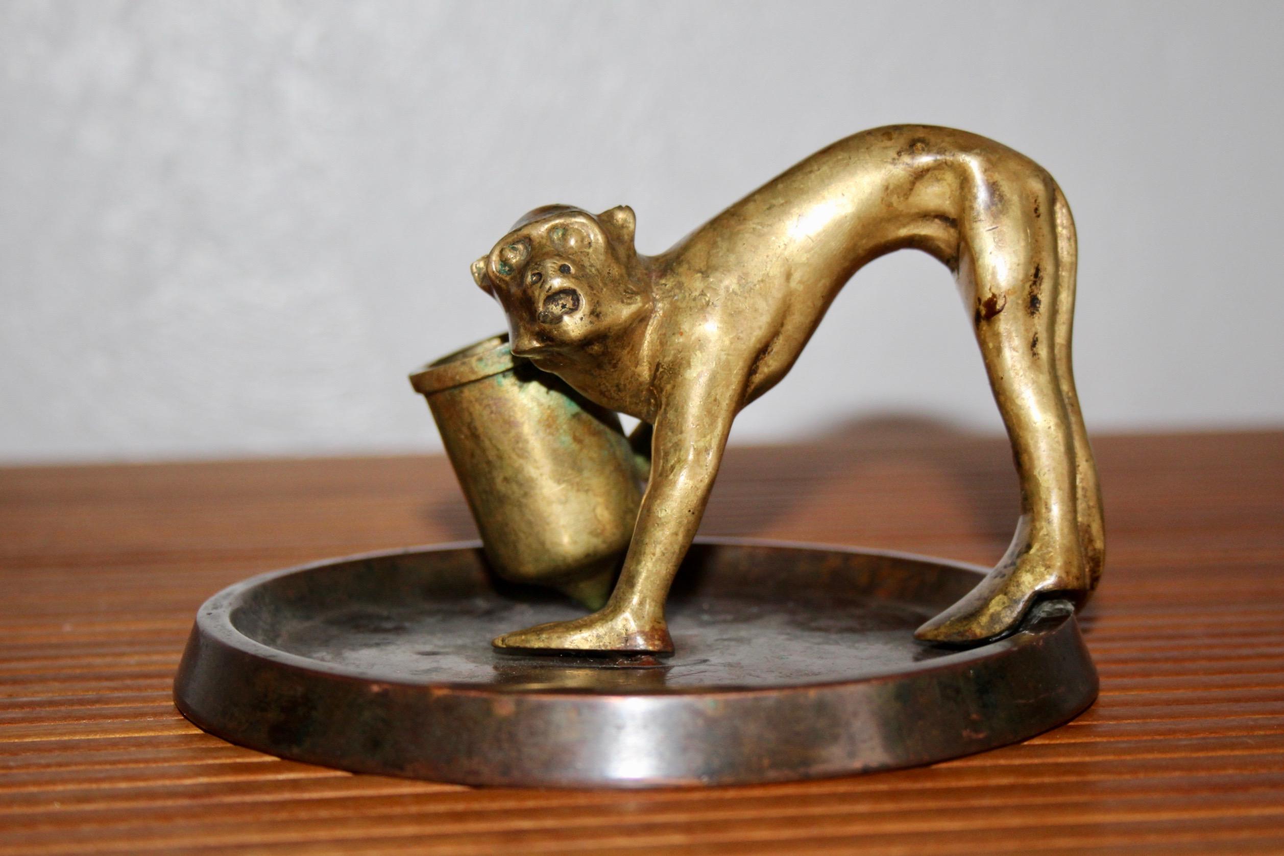 Decorative bronze candlestick For Sale 8