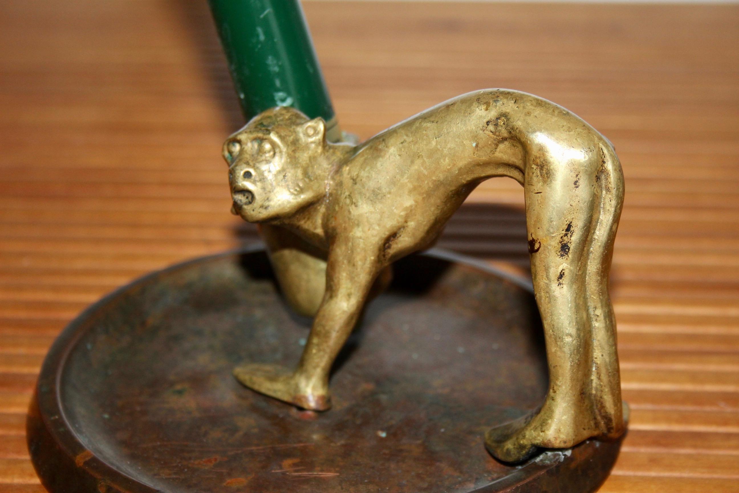Decorative bronze candlestick In Good Condition For Sale In grand Lancy, CH