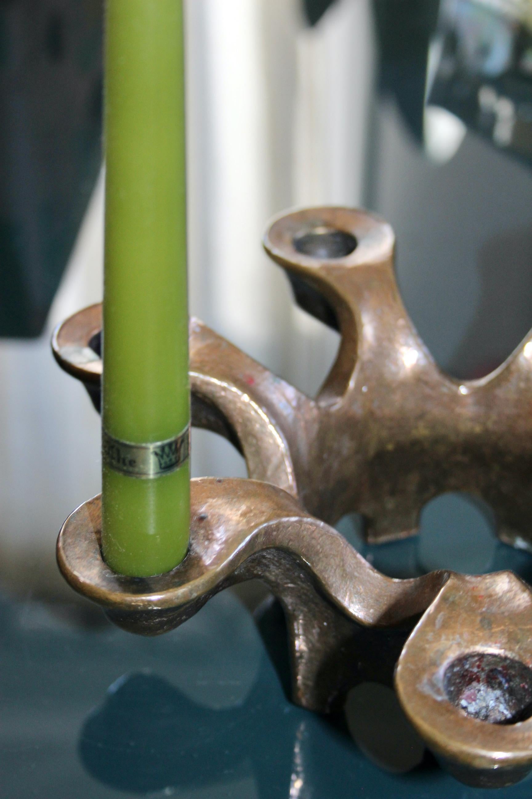 European Decorative bronze candlestick For Sale