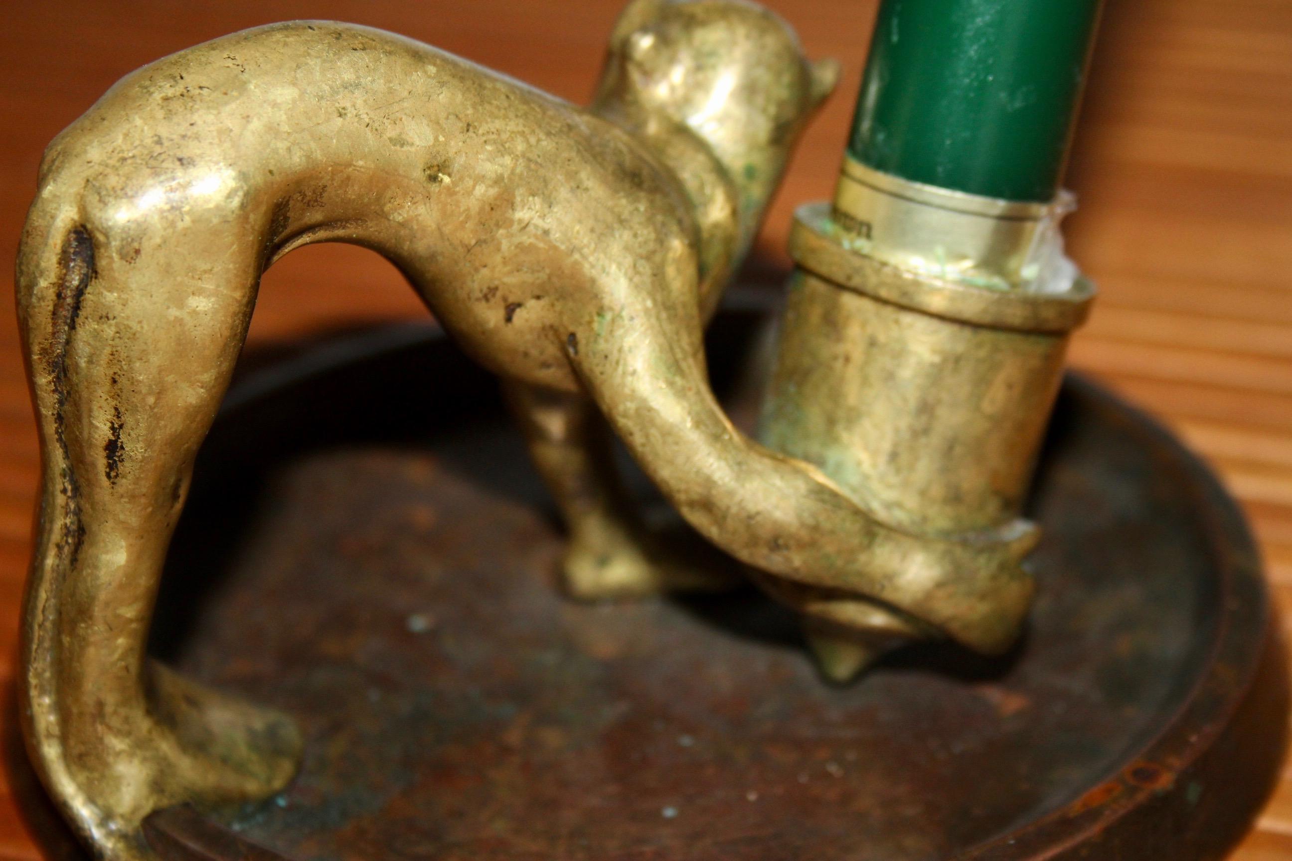 Bronze Decorative bronze candlestick For Sale