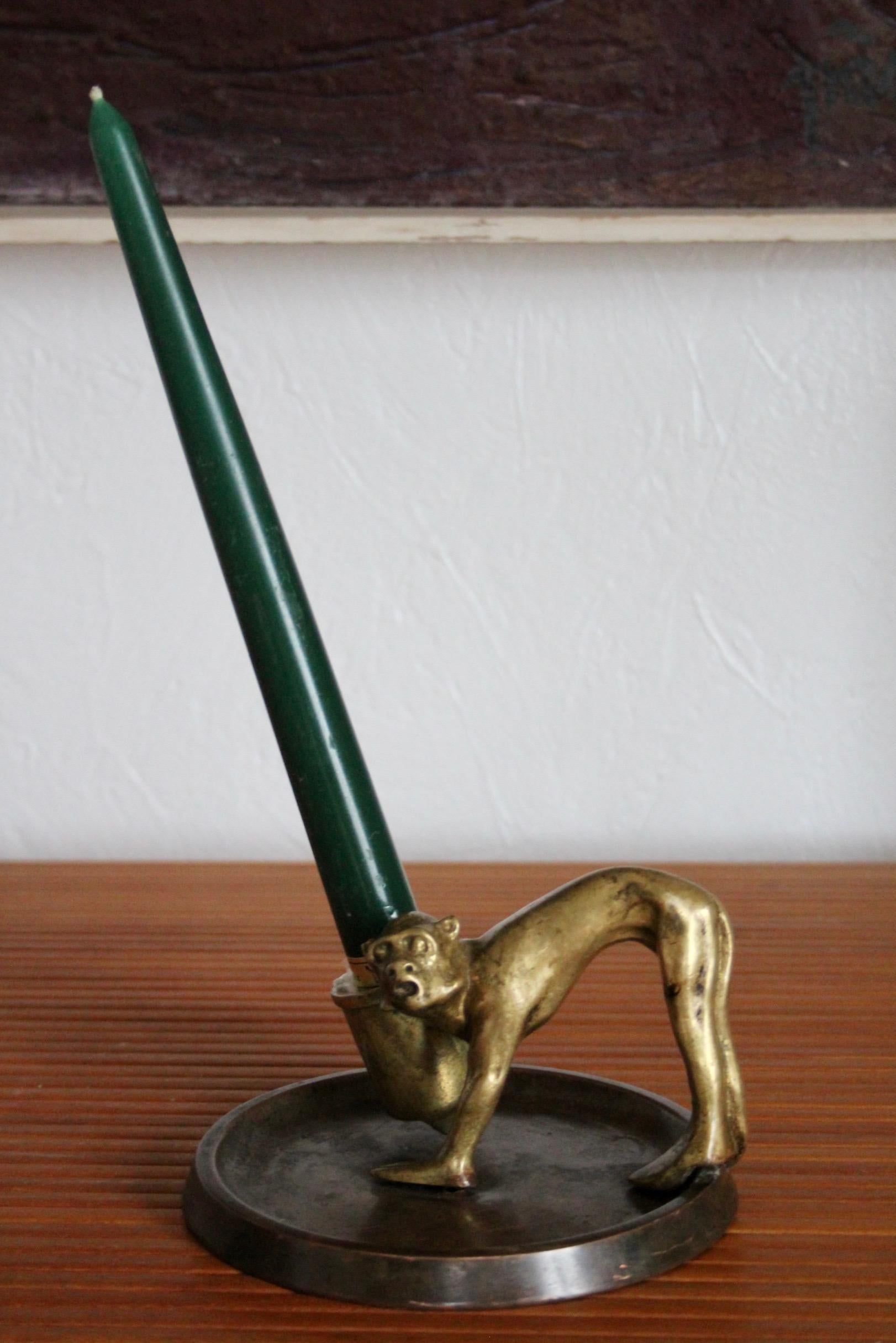 Decorative bronze candlestick For Sale 2