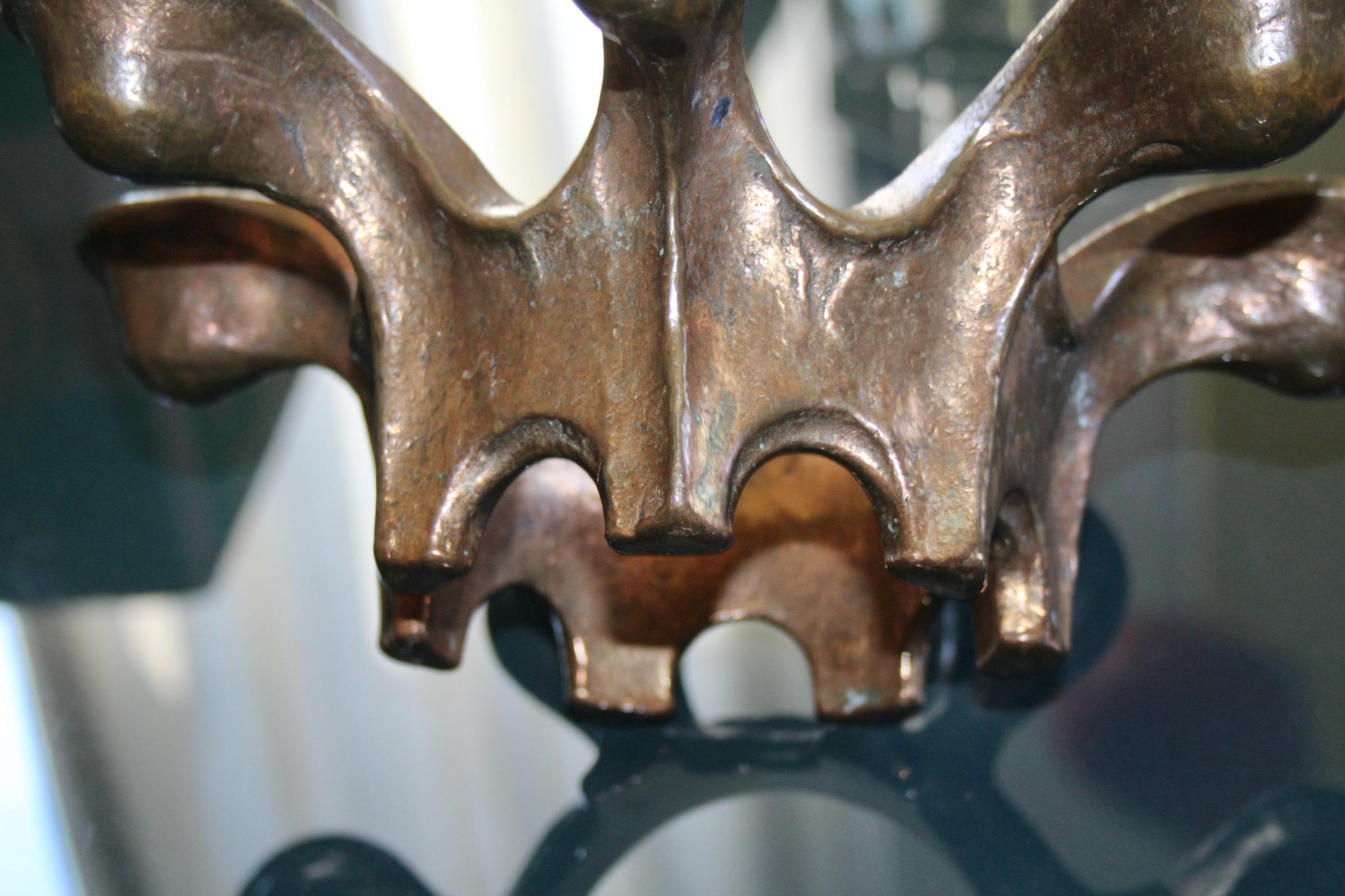 Decorative bronze candlestick For Sale 2