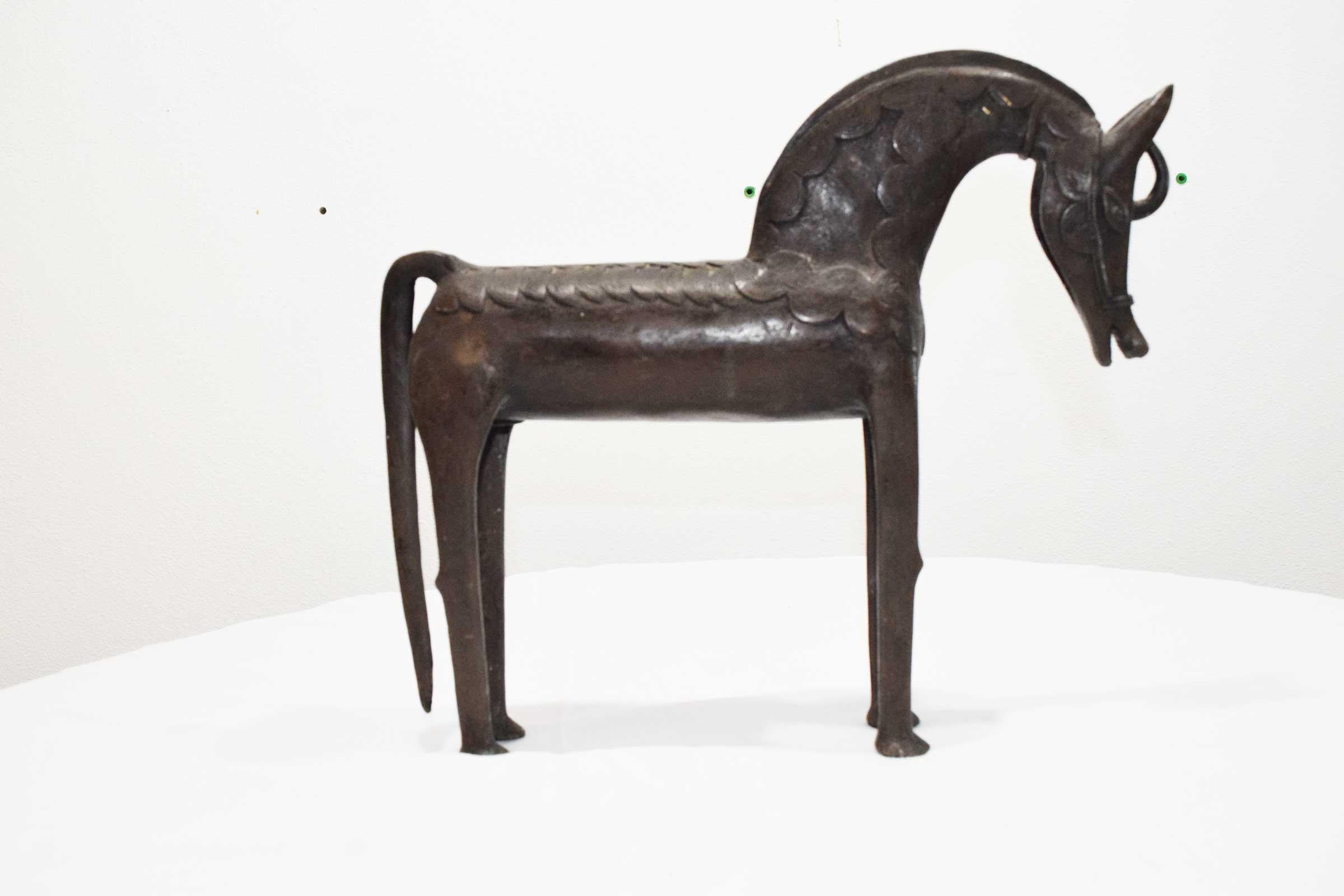 Decorative Bronze Horse, Benin Style In Good Condition In Dallas, TX