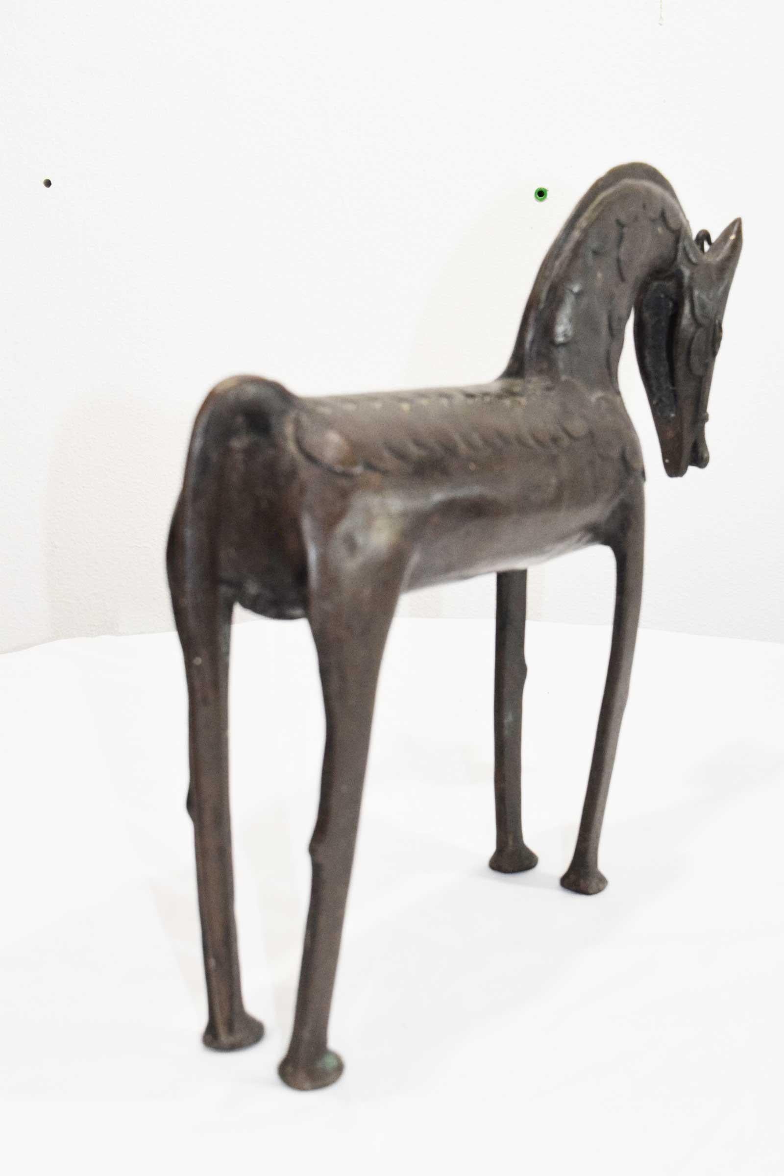 20th Century Decorative Bronze Horse, Benin Style
