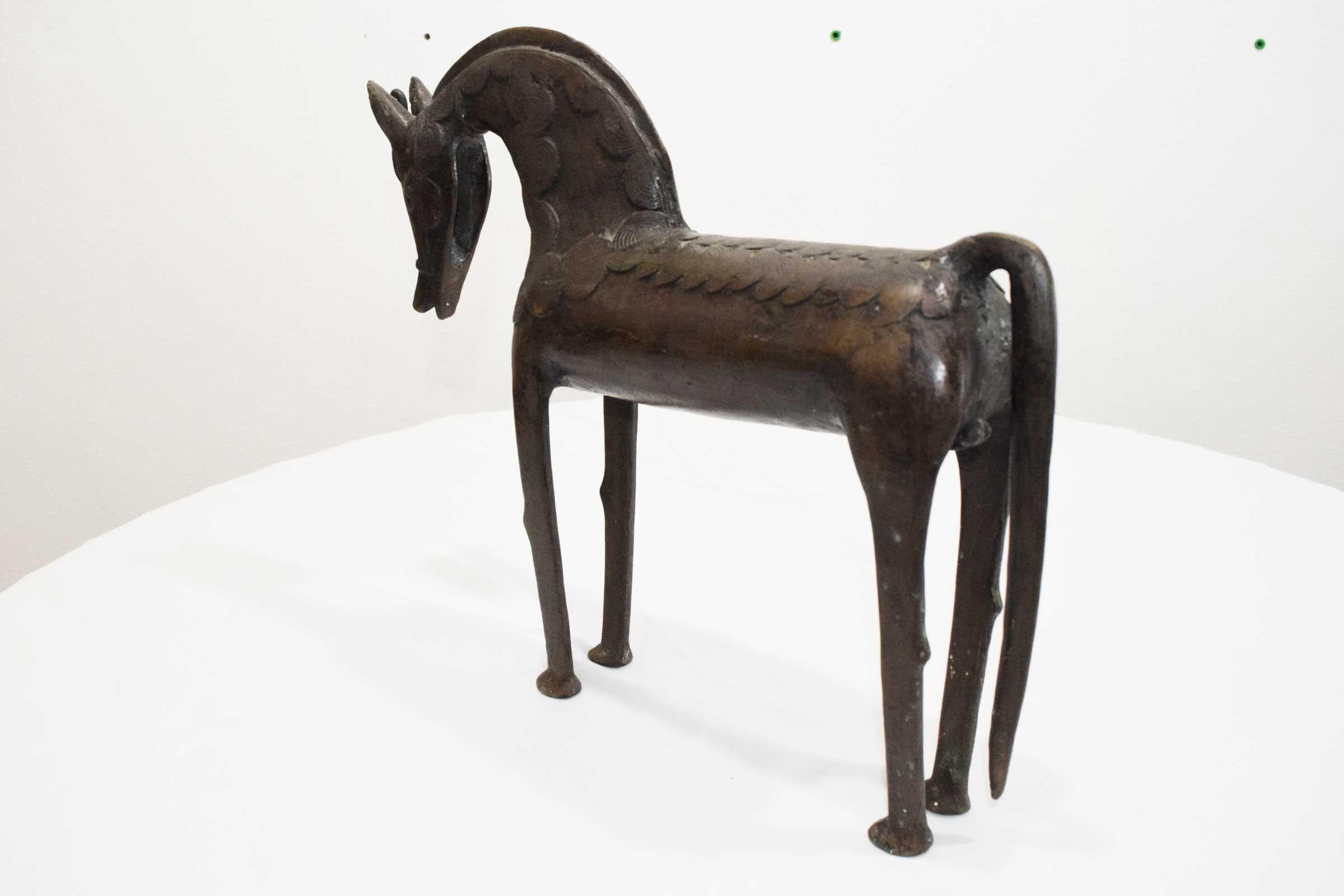 Decorative Bronze Horse, Benin Style 1