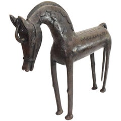 Decorative Bronze Horse, Benin Style