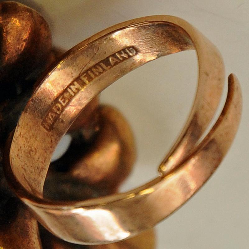 Decorative Bronze Ring Adjustable Size by Hannu Ikonen, Finland, 1970s 1