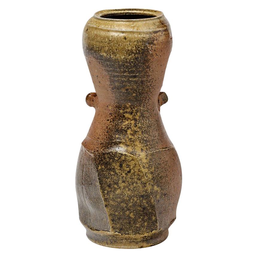 Decorative brown Ceramic Vase by Steen Kepp Danish Artist Pottery