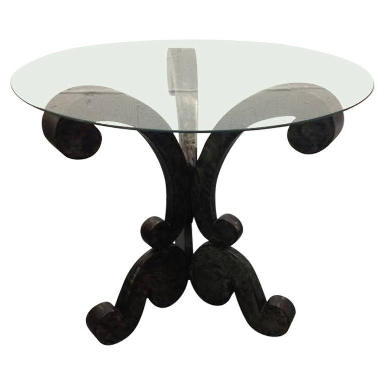 Decorative Brushed Steel Center Table For Sale