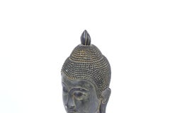 Cabeza de Buda Decorativa Antigua CABEZA DE BUDDHA DE RESINA EN SOPORTE 1960