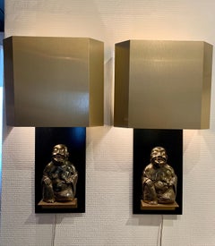 Decorative Buddha Sconces, France, 1970s