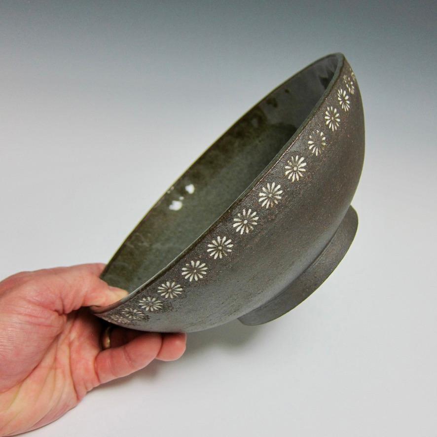 American Decorative Buncheong Flower Bowl by Jason Fox For Sale