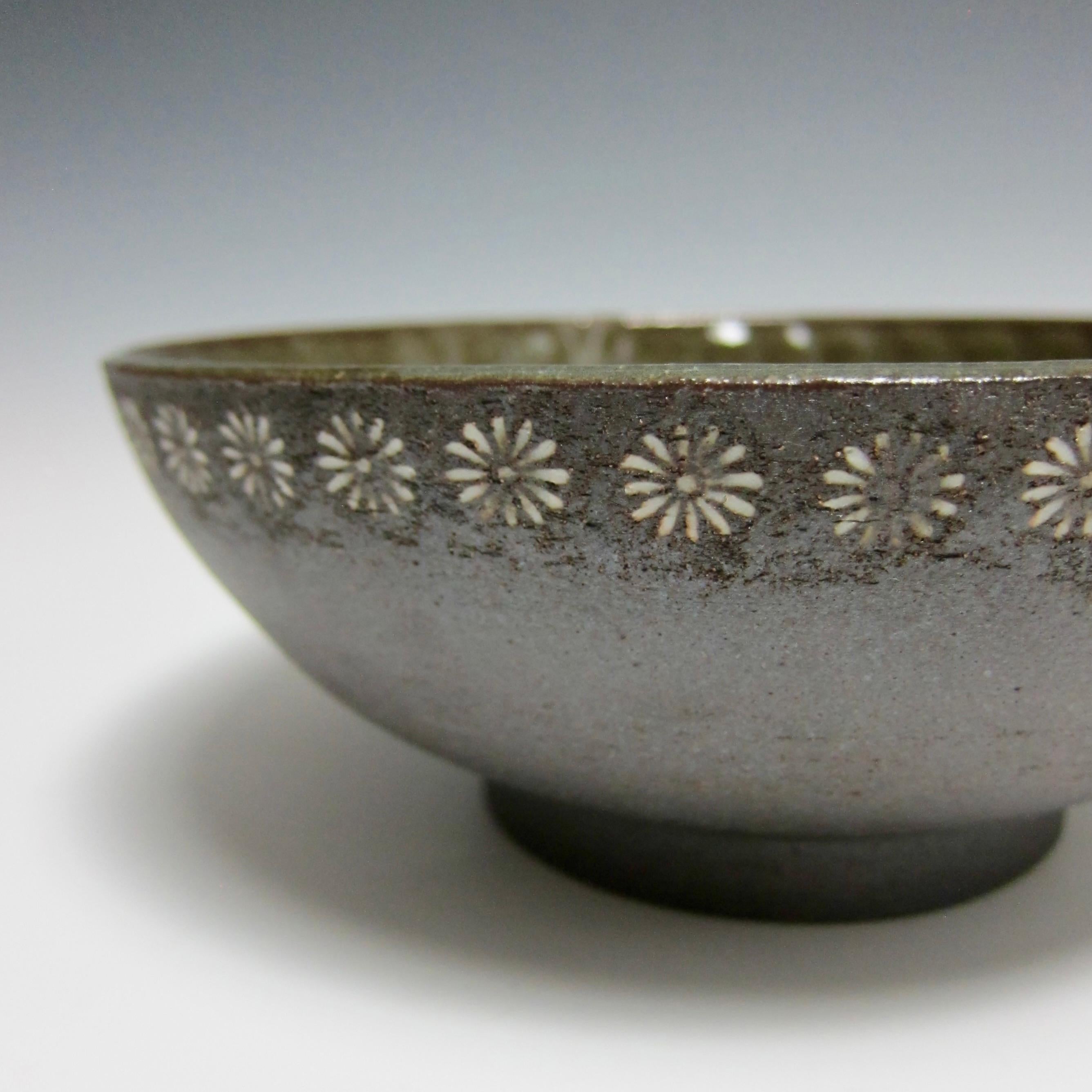Fired Decorative Buncheong Flower Bowl by Jason Fox For Sale