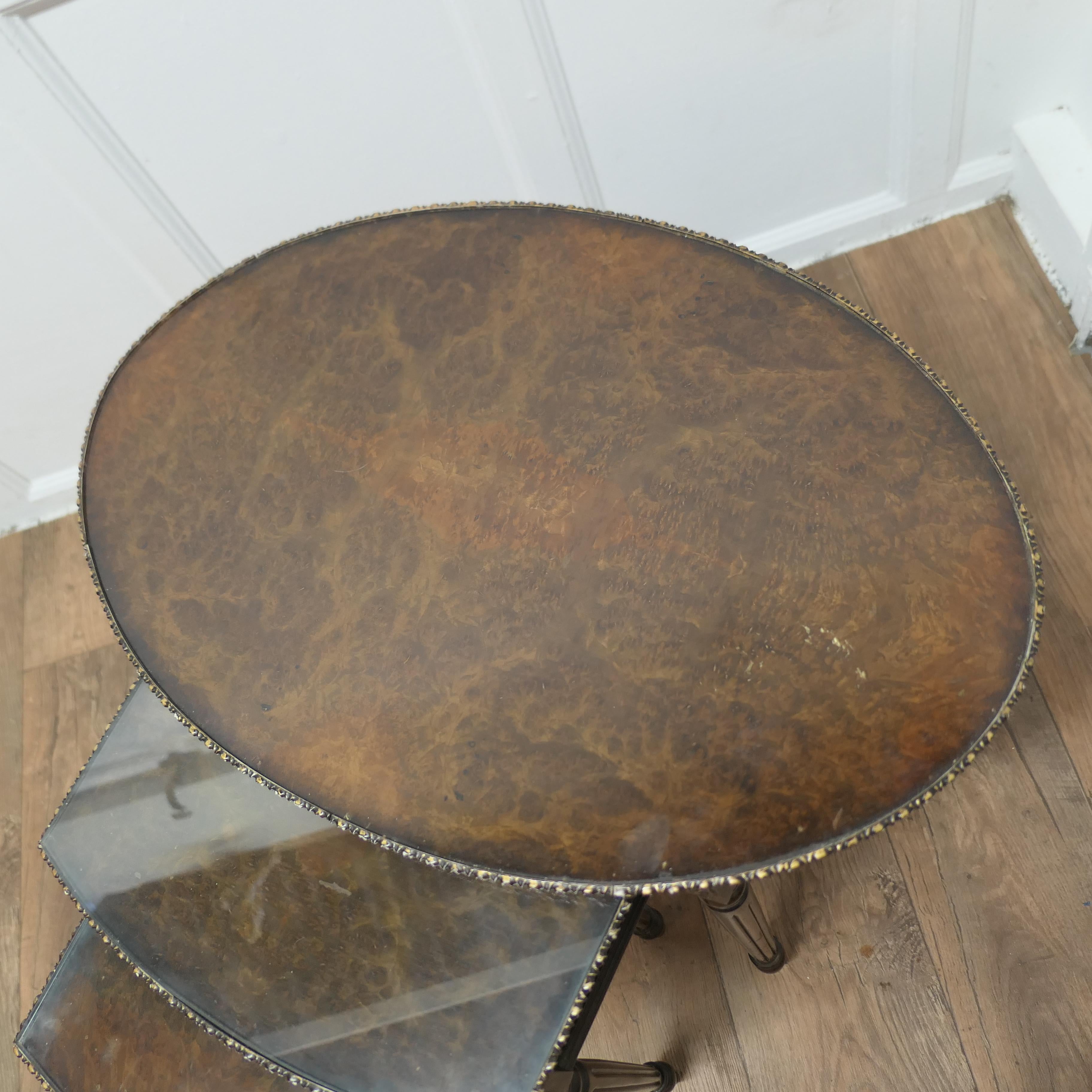 Decorative Burr Walnut Nest of Tables    In Good Condition For Sale In Chillerton, Isle of Wight