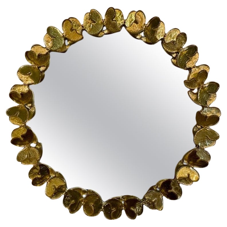 Decorative Butterfly Mirror Made of Gold Murano Glass For Sale